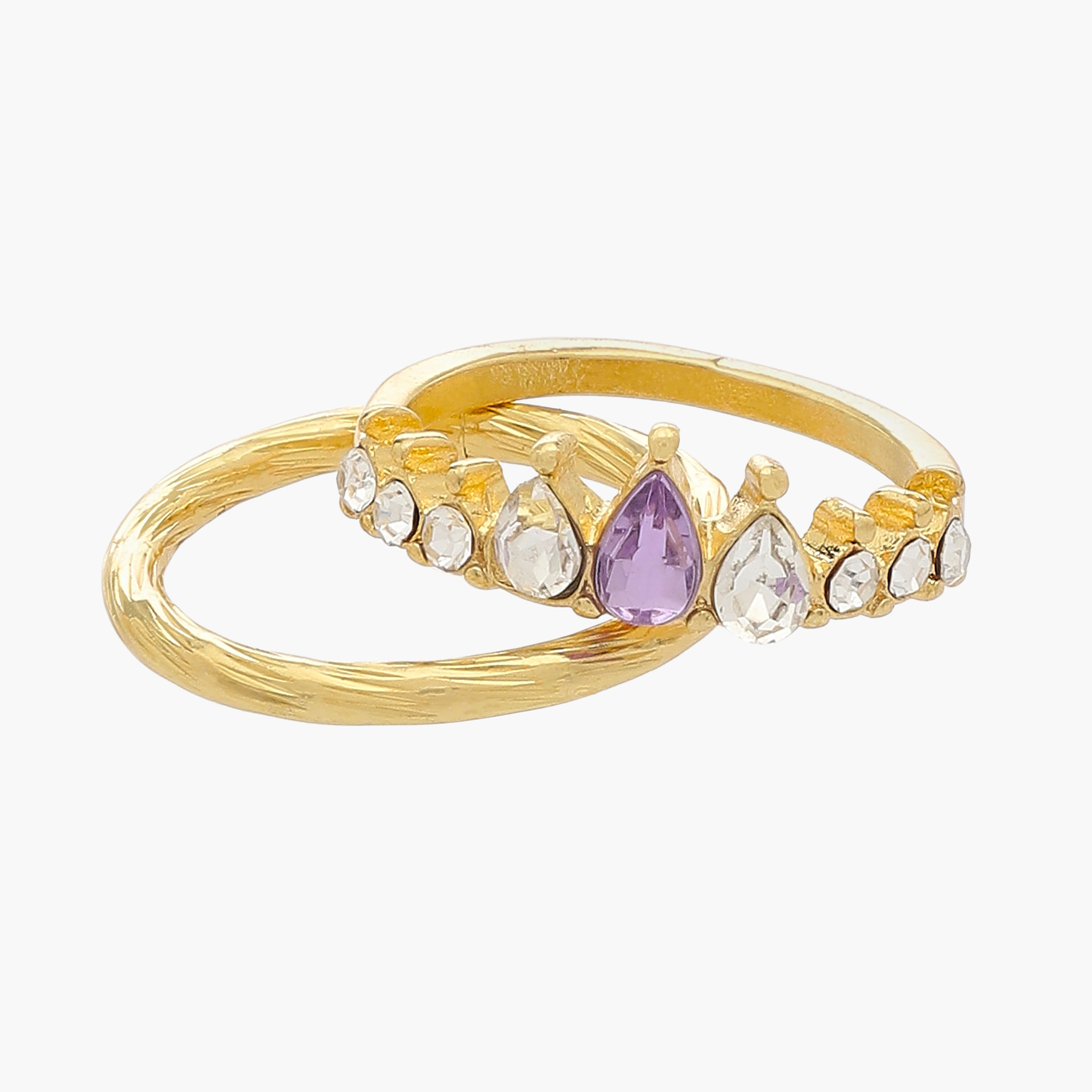 Stackable Gold Tone Ring with Assorted Design - Set of 8-women-watchesandjewellery-jewellery-rings-image-3