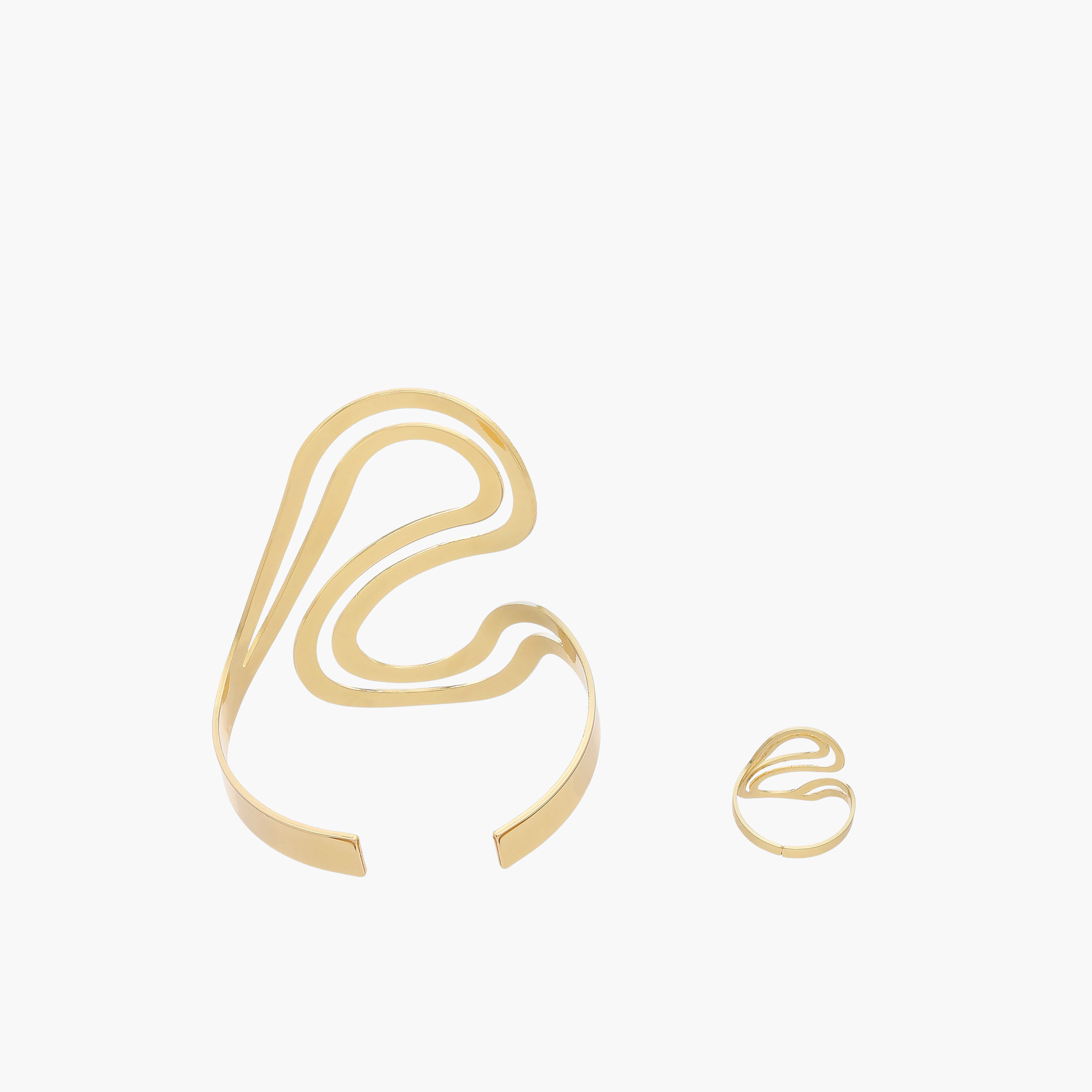 طقم سوار وخاتم معدني-women-watchesandjewellery-jewellery-jewellerysets-image-4