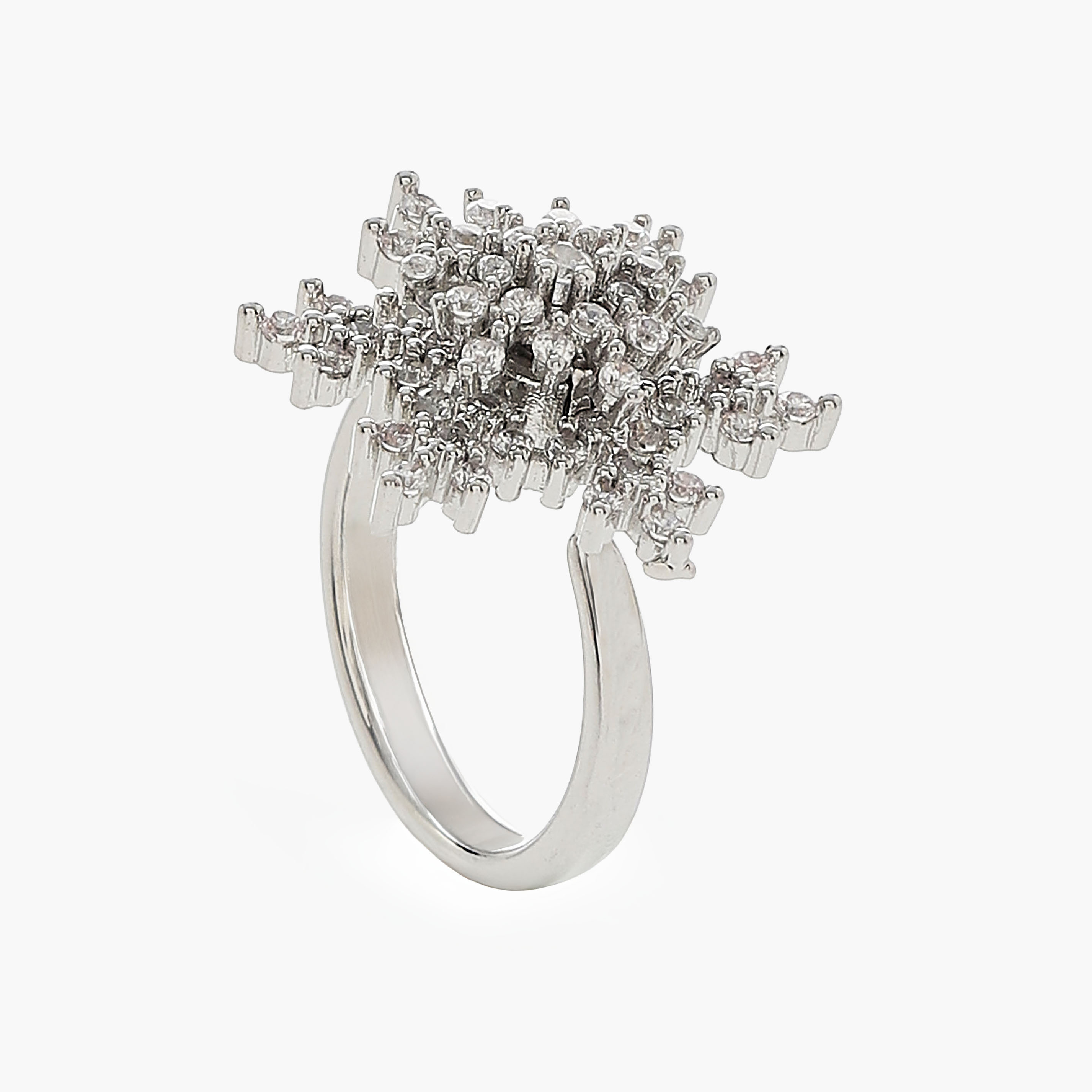 Metallic Embellished Snowflake Adjustable Ring-women-watchesandjewellery-jewellery-rings-image-1