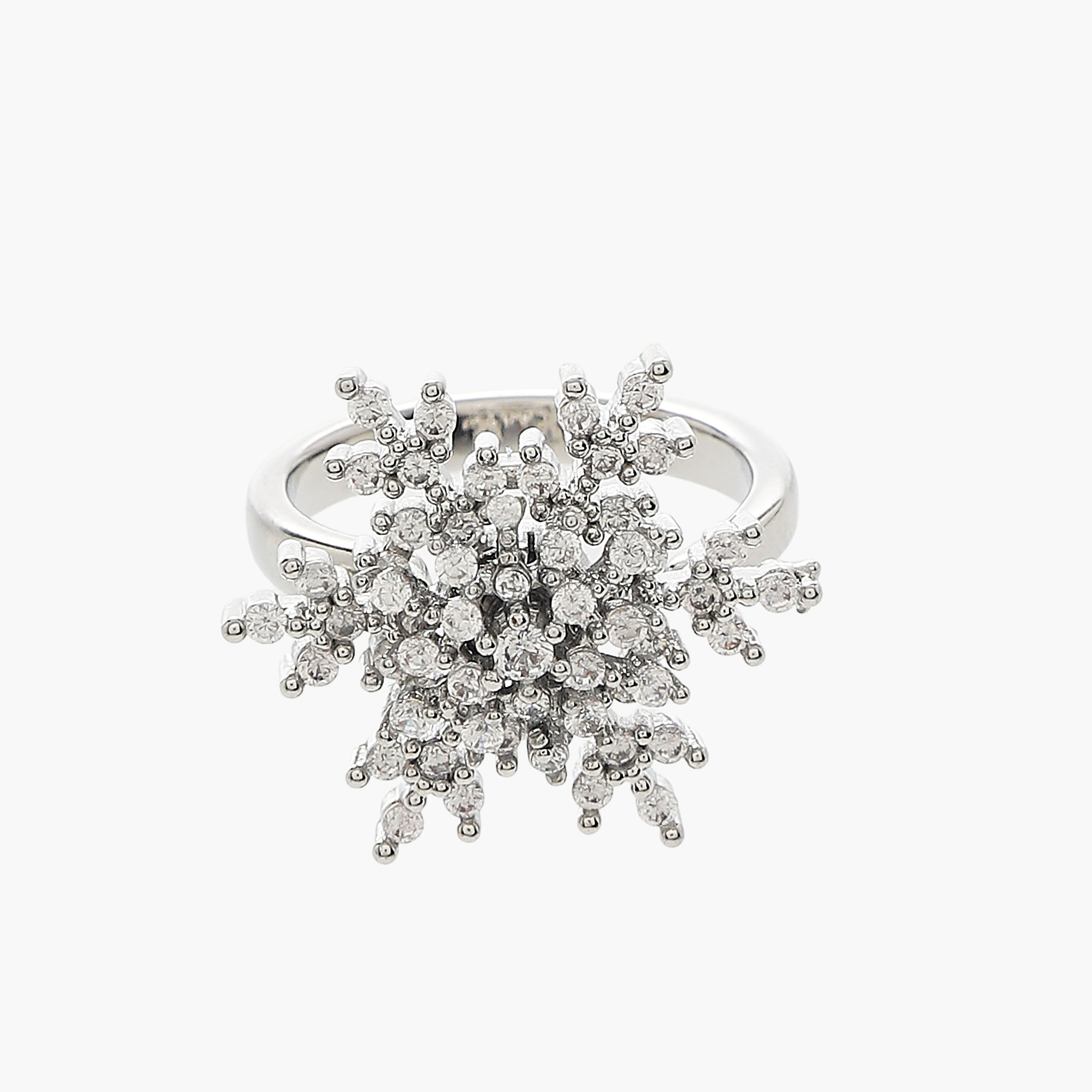 Metallic Embellished Snowflake Adjustable Ring-women-watchesandjewellery-jewellery-rings-image-2