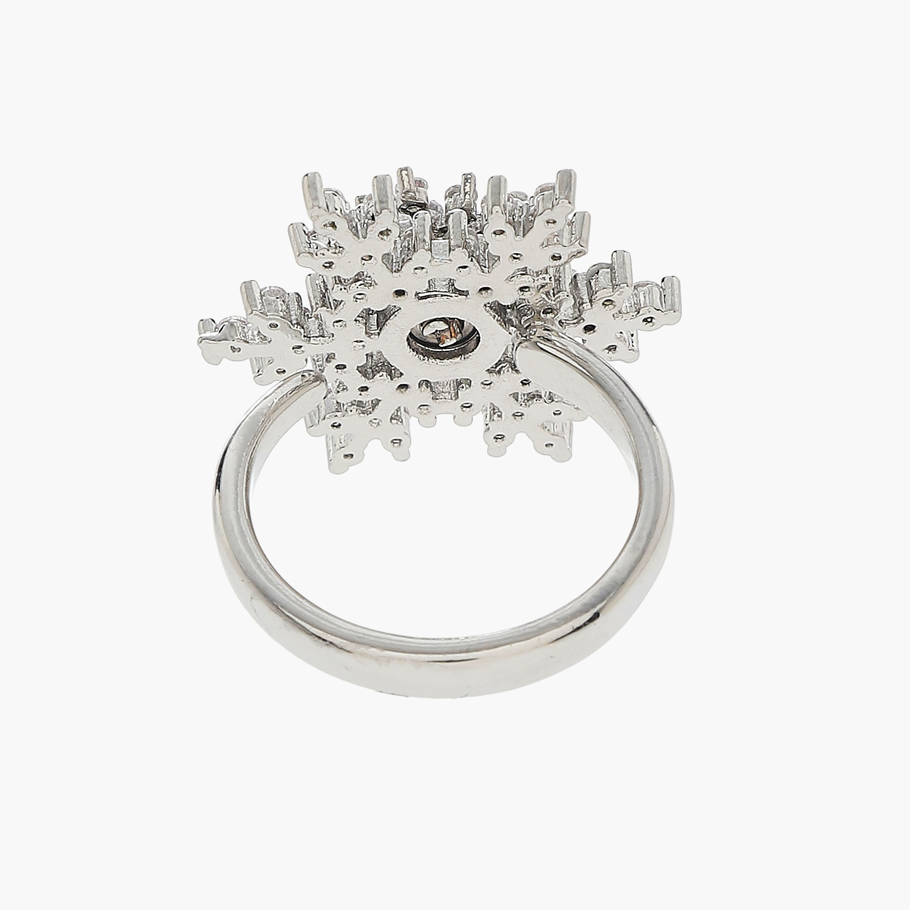 Metallic Embellished Snowflake Adjustable Ring-women-watchesandjewellery-jewellery-rings-image-3