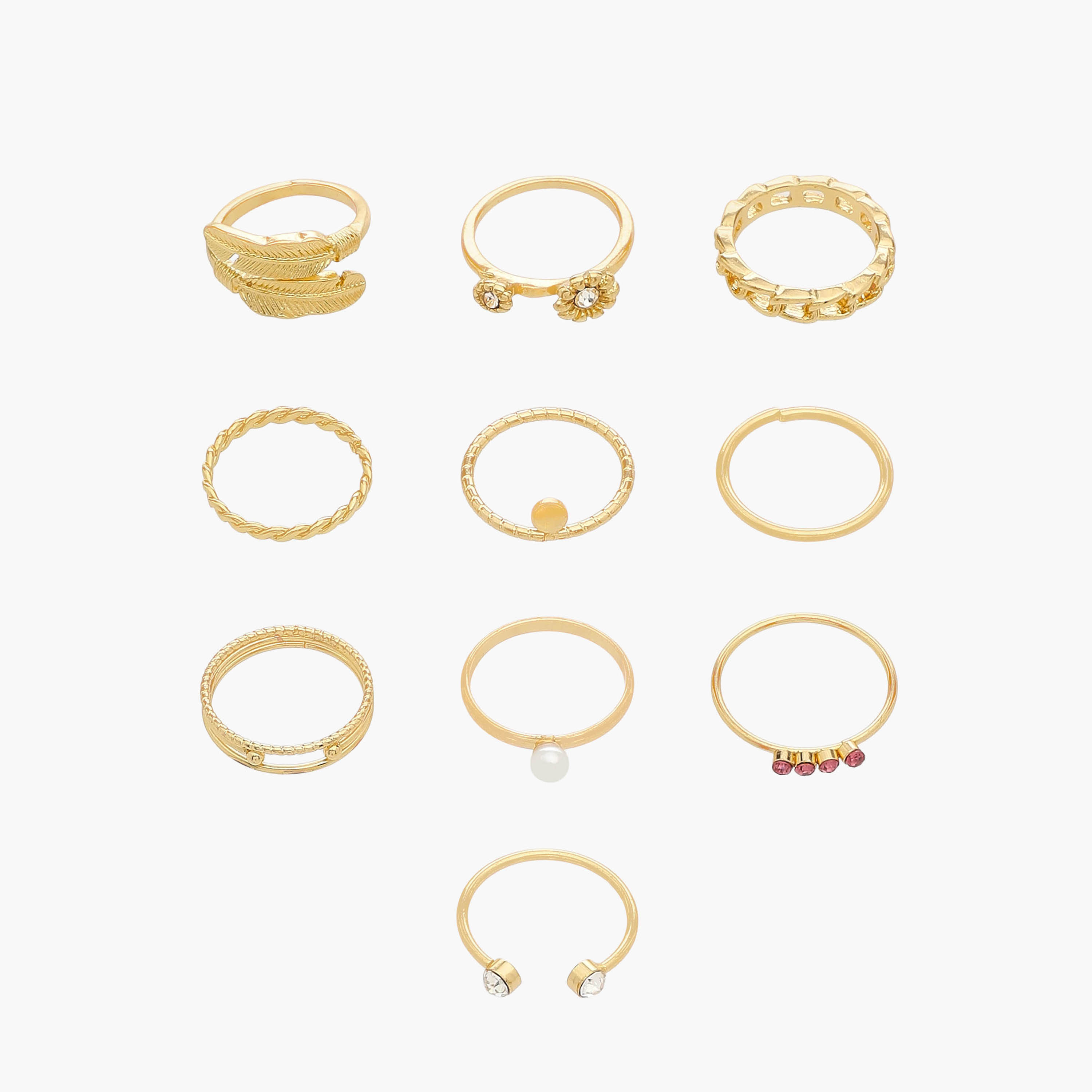 Pack of 10 Metal Assorted Ring-women-watchesandjewellery-jewellery-rings-image-1