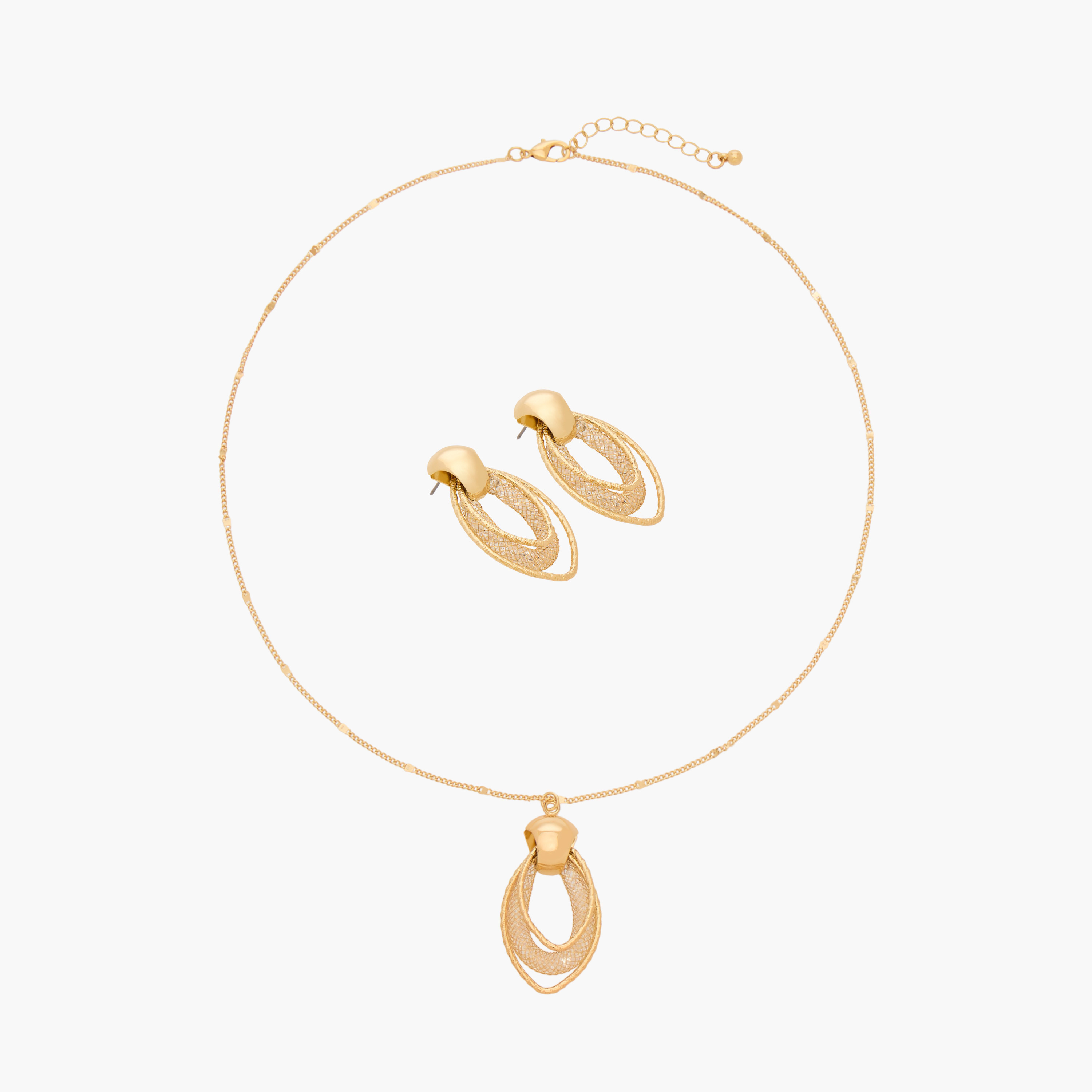 Set of 2 - Embellished Necklace and Earrings-women-watchesandjewellery-jewellery-jewellerysets-image-1