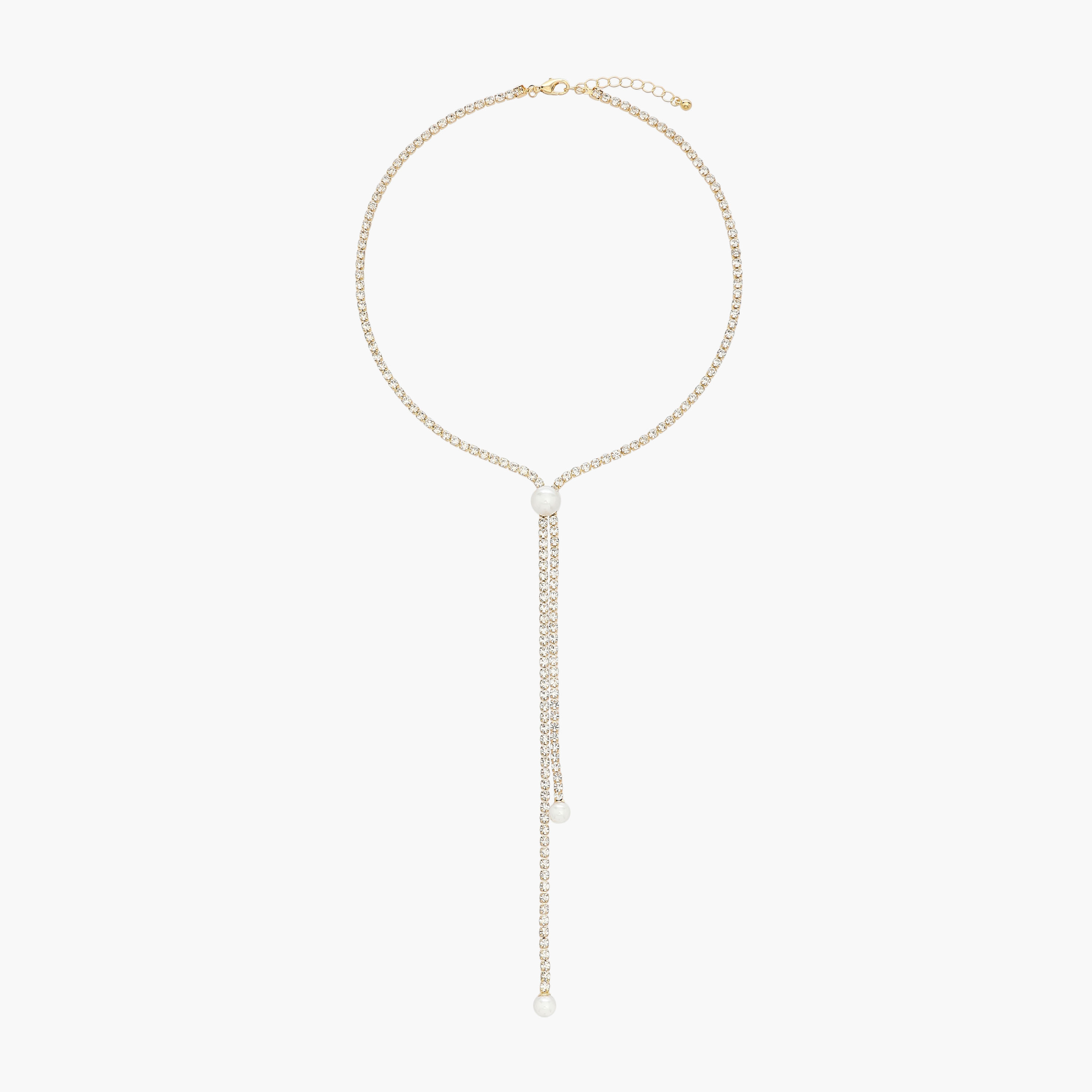 عقد معدن مزين بالحجر واللؤلؤ-women-watchesandjewellery-jewellery-necklacesandpendants-image-1
