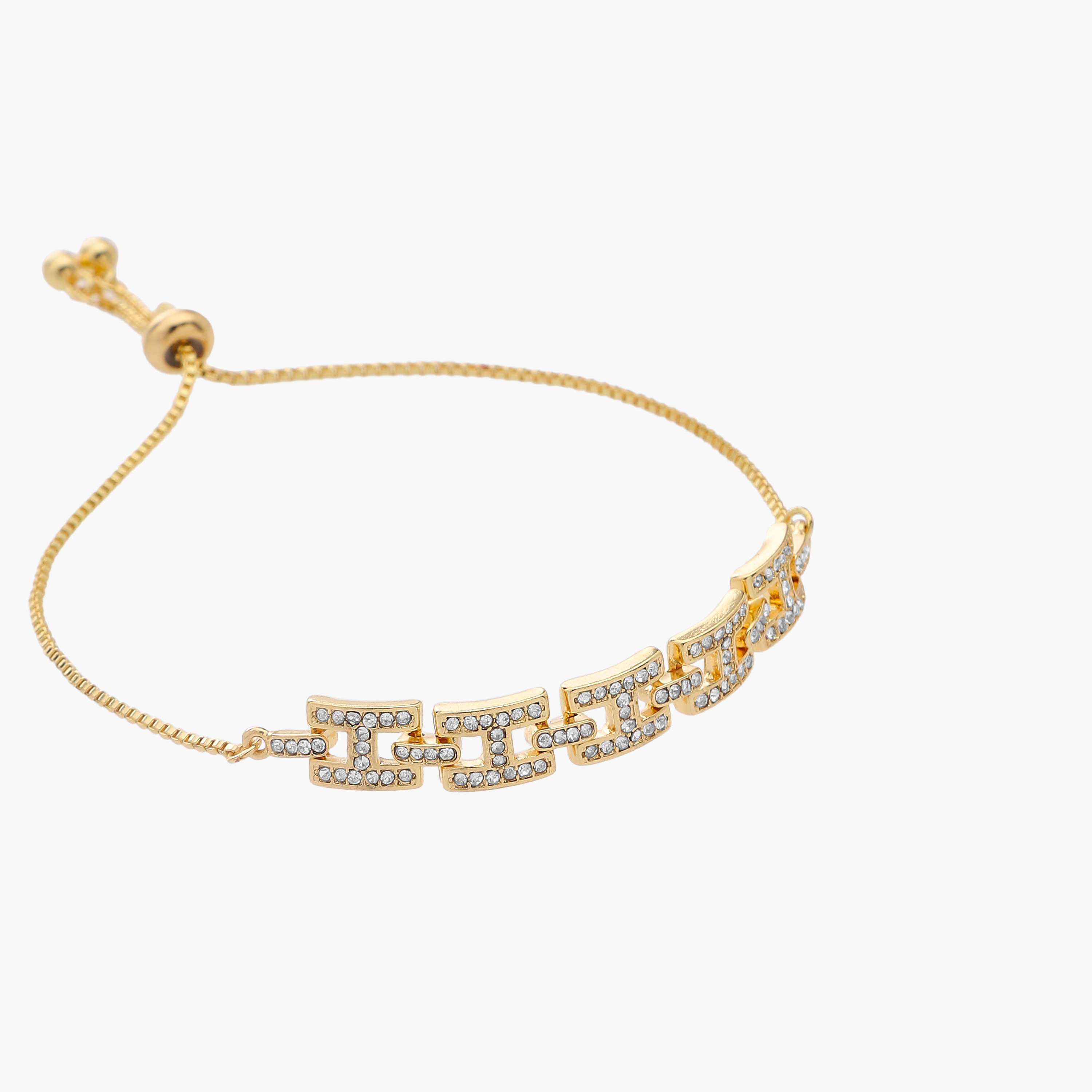 سوار ميتاليك مزين بالأحجار بمشبك منزلق قابل للتعديل-women-watchesandjewellery-jewellery-banglesandbracelets-image-3