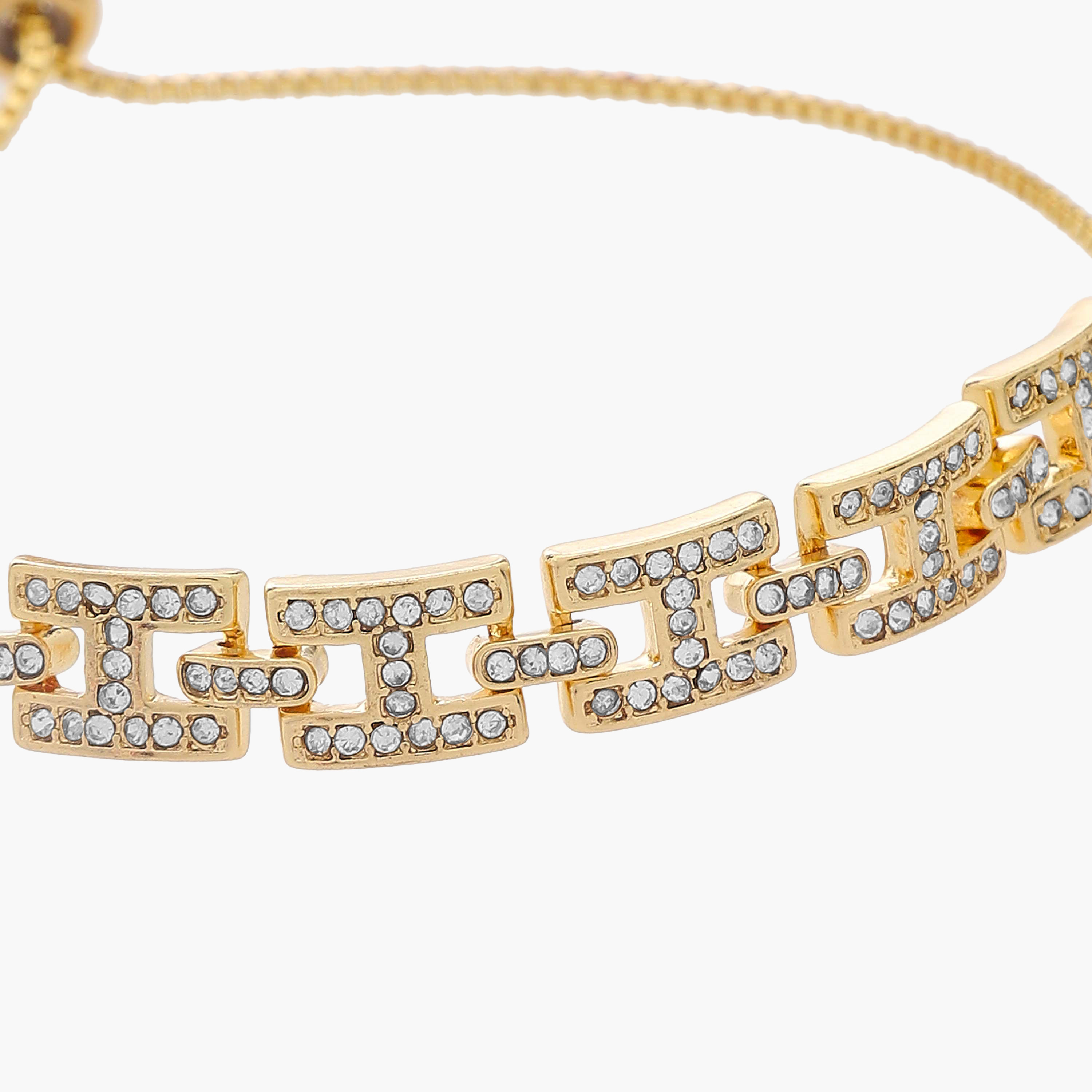 سوار ميتاليك مزين بالأحجار بمشبك منزلق قابل للتعديل-women-watchesandjewellery-jewellery-banglesandbracelets-image-5