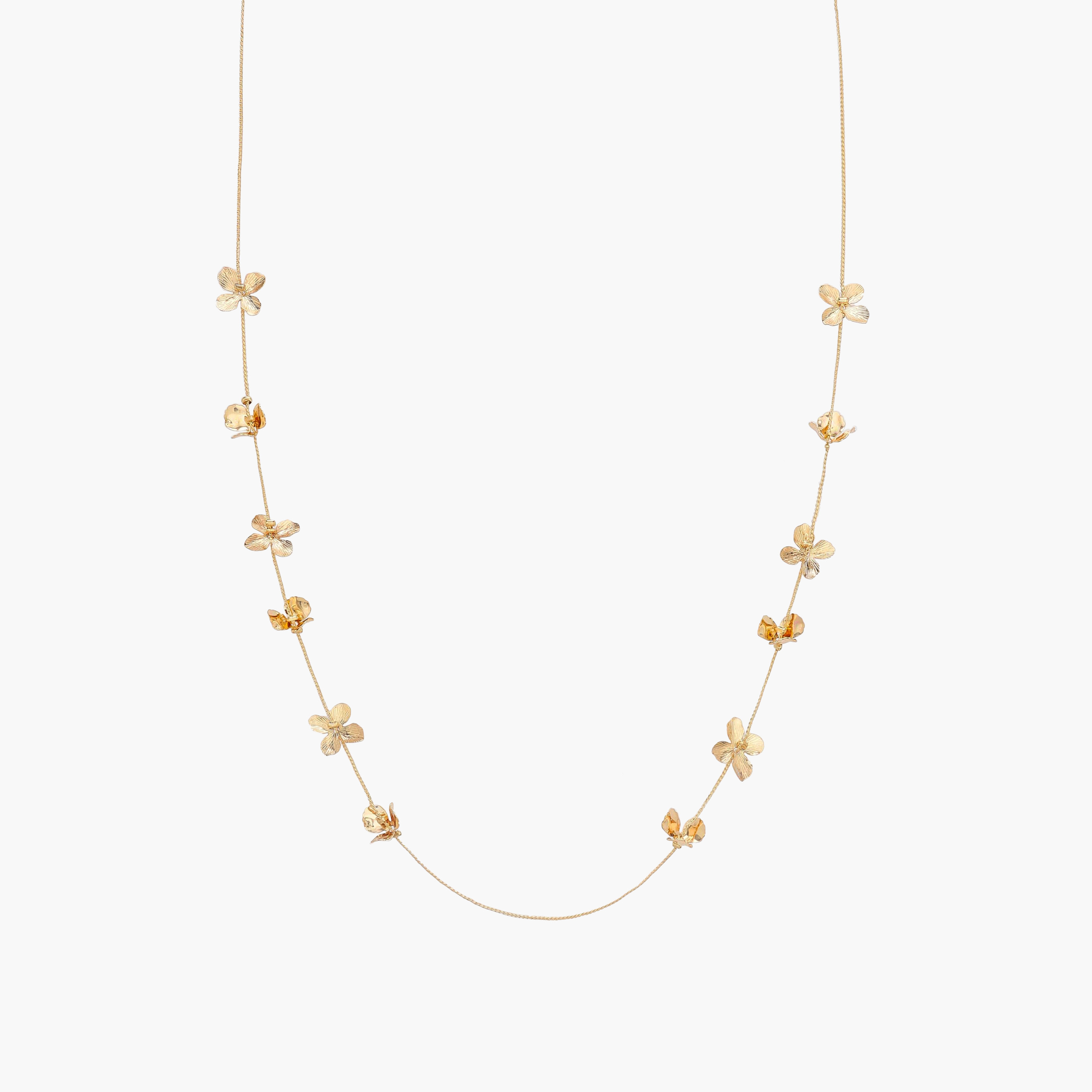 Metal Necklace with Floral Charm Detail-women-watchesandjewellery-jewellery-necklacesandpendants-image-2