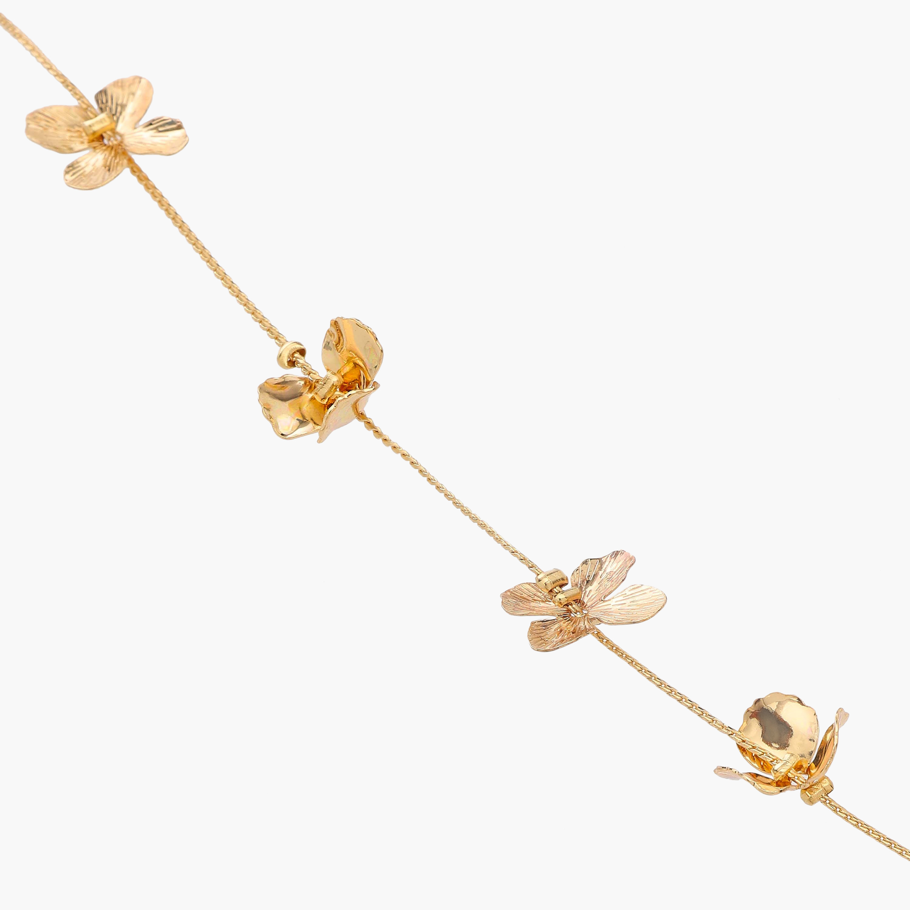 Metal Necklace with Floral Charm Detail-women-watchesandjewellery-jewellery-necklacesandpendants-image-5