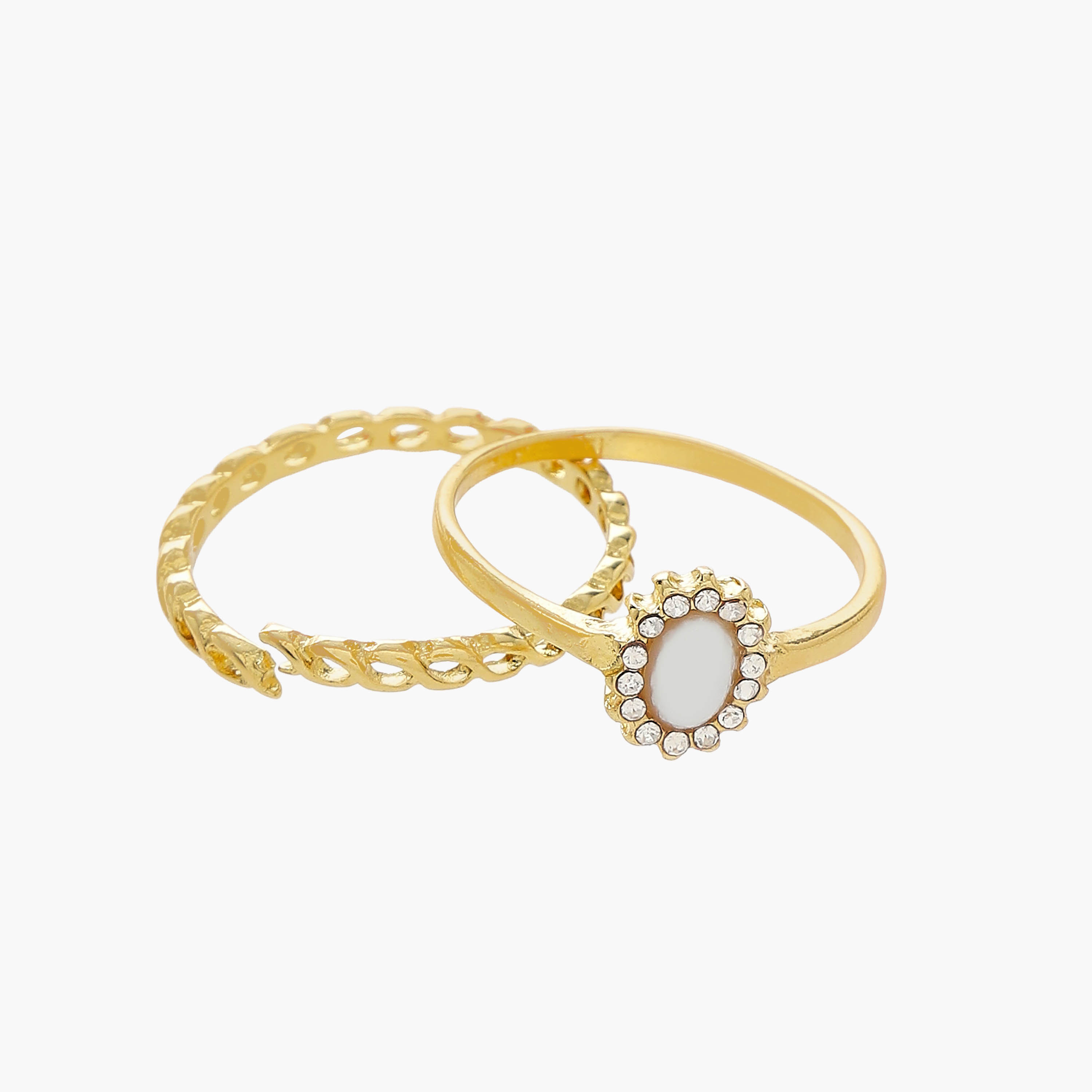 Assorted Metal Gold Tone Ring - Set of 8-women-watchesandjewellery-jewellery-rings-image-3
