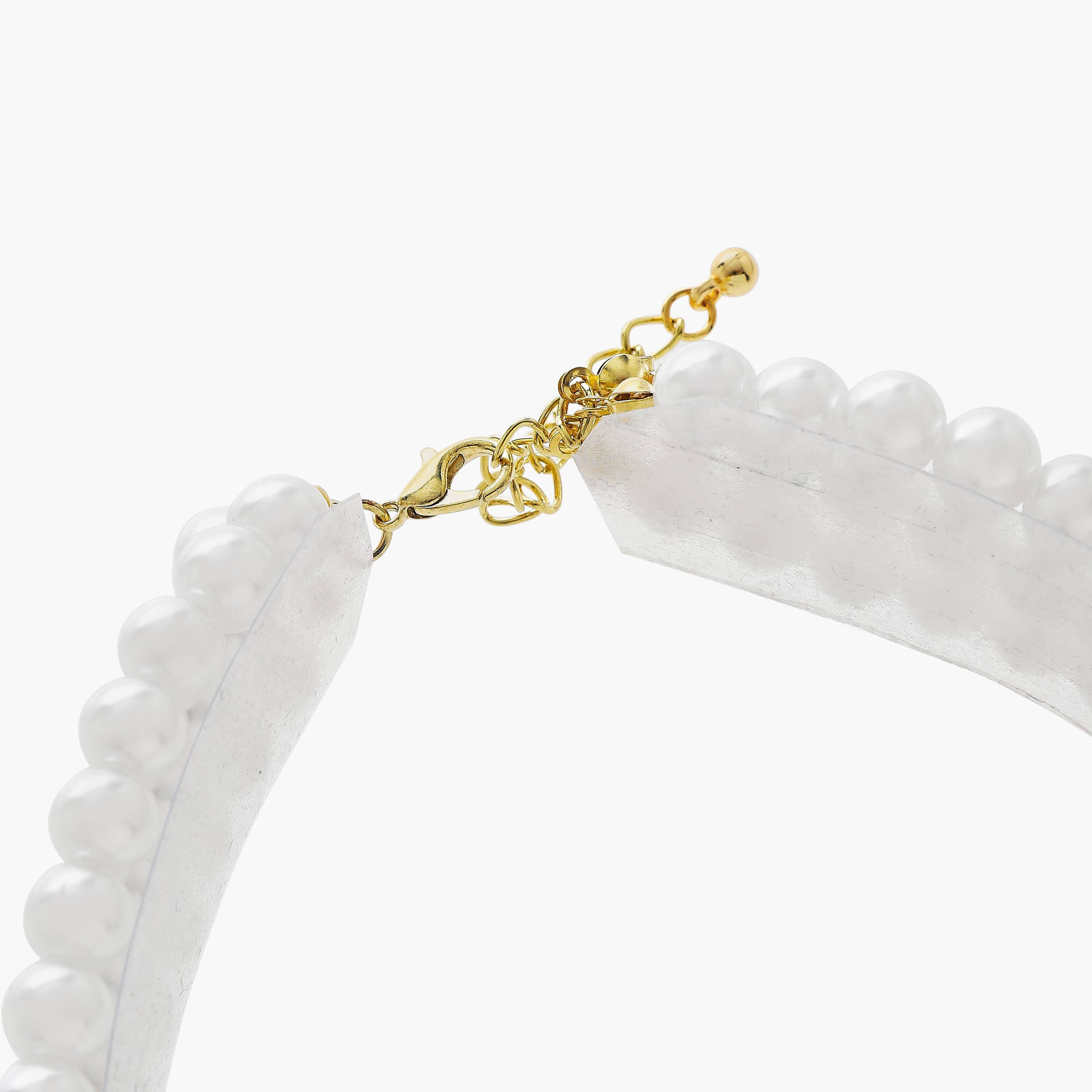 قلادة تشوكر معدنية مزينة باللؤلؤ-women-watchesandjewellery-jewellery-necklacesandpendants-image-4