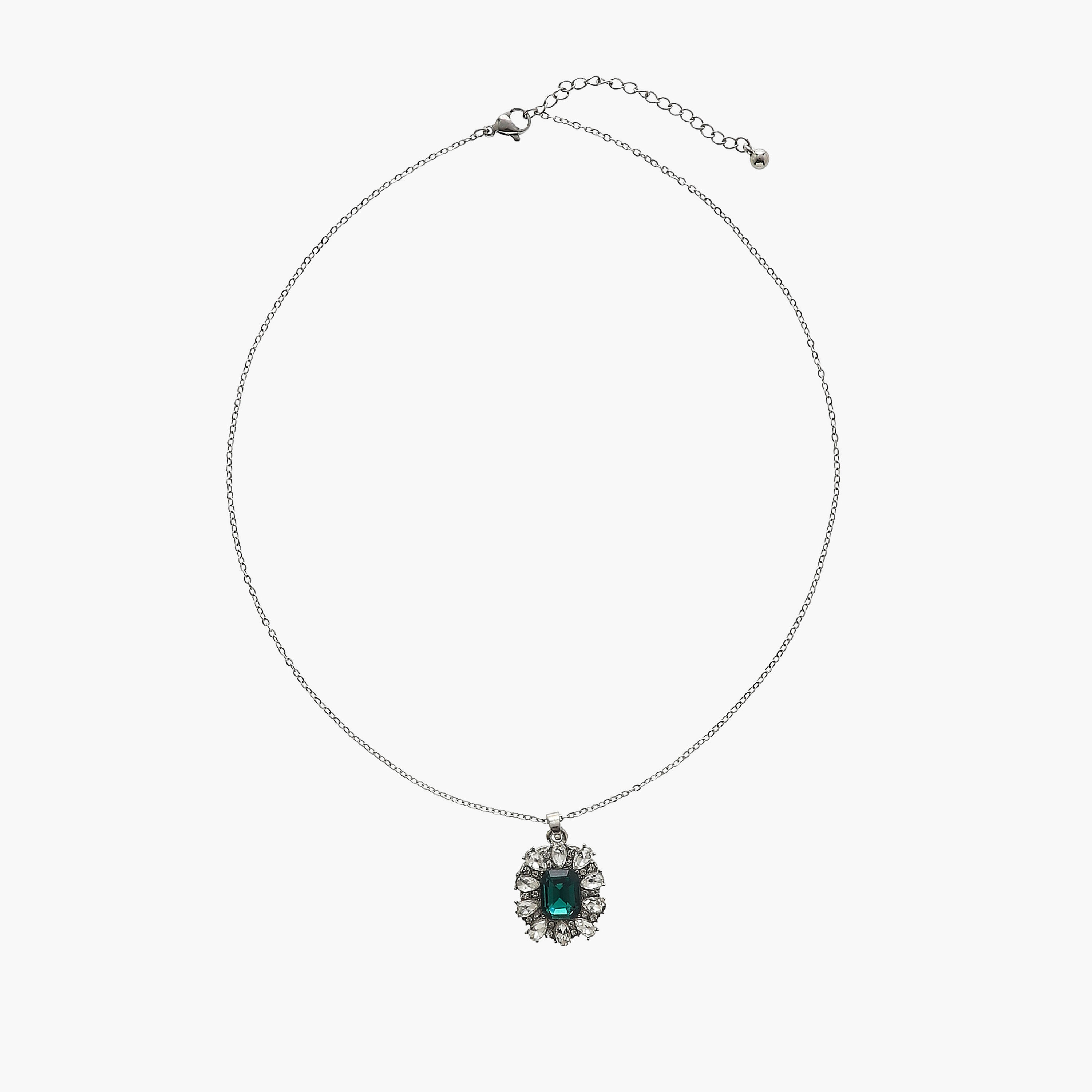 خاتم وحلق وعقد معدن بتزيينات ماسية - طقم من 3 قطع-women-watchesandjewellery-jewellery-jewellerysets-image-2