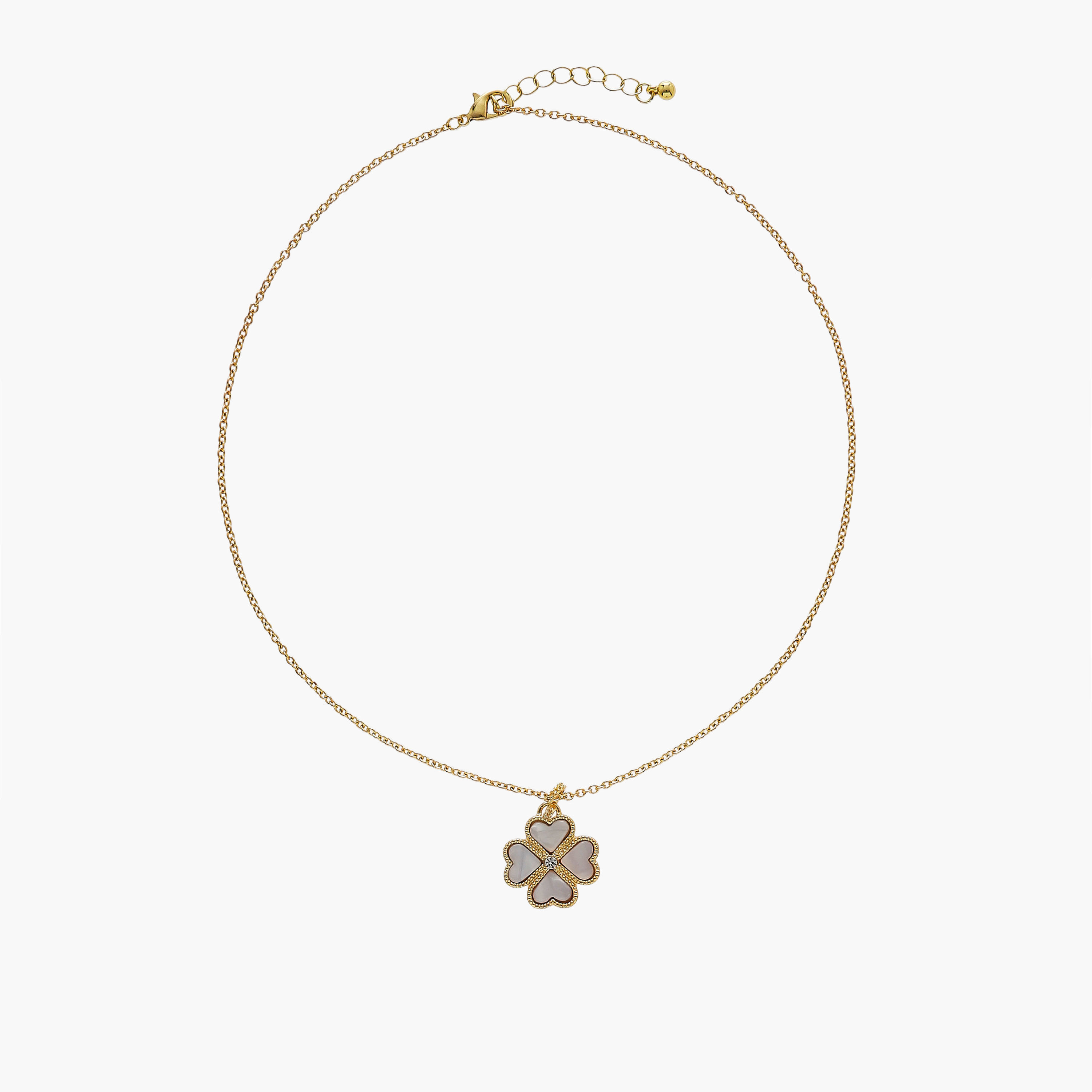 Metal Floral Pendant Necklace and Earrings Set-women-watchesandjewellery-jewellery-jewellerysets-image-2