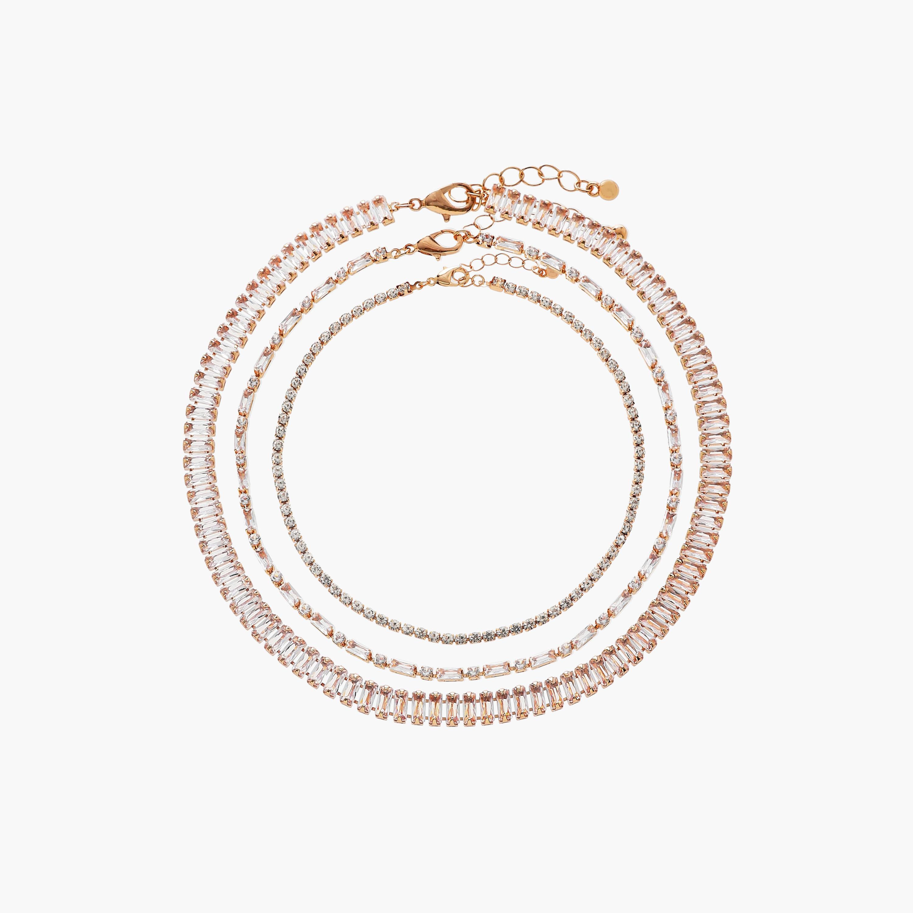 طقم قلادات 3 قطع مزينة بأحجار الزركونيا-women-watchesandjewellery-jewellery-necklacesandpendants-image-1