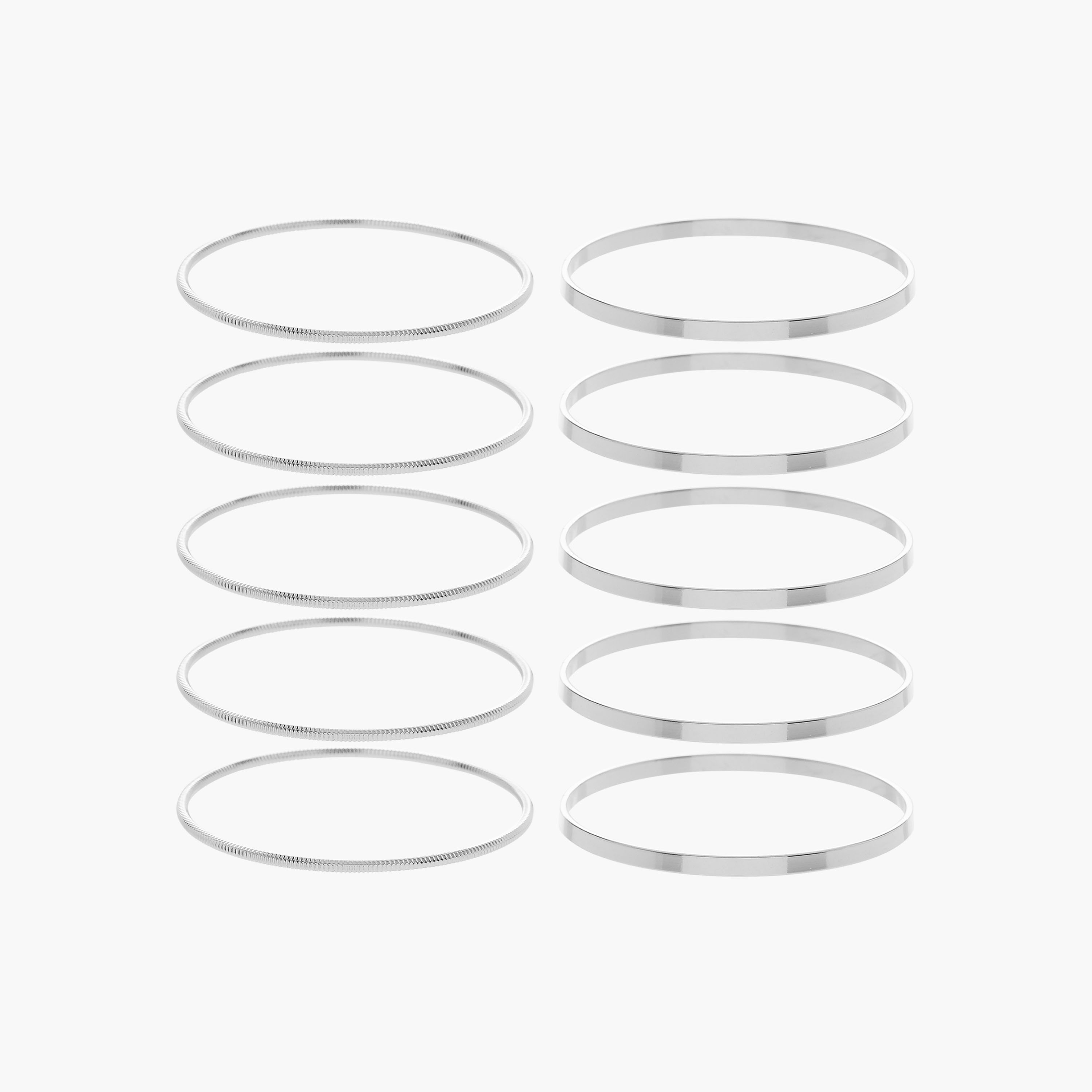 Pack of 10 Metal Silver Plated Bangle-women-watchesandjewellery-jewellery-banglesandbracelets-image-1