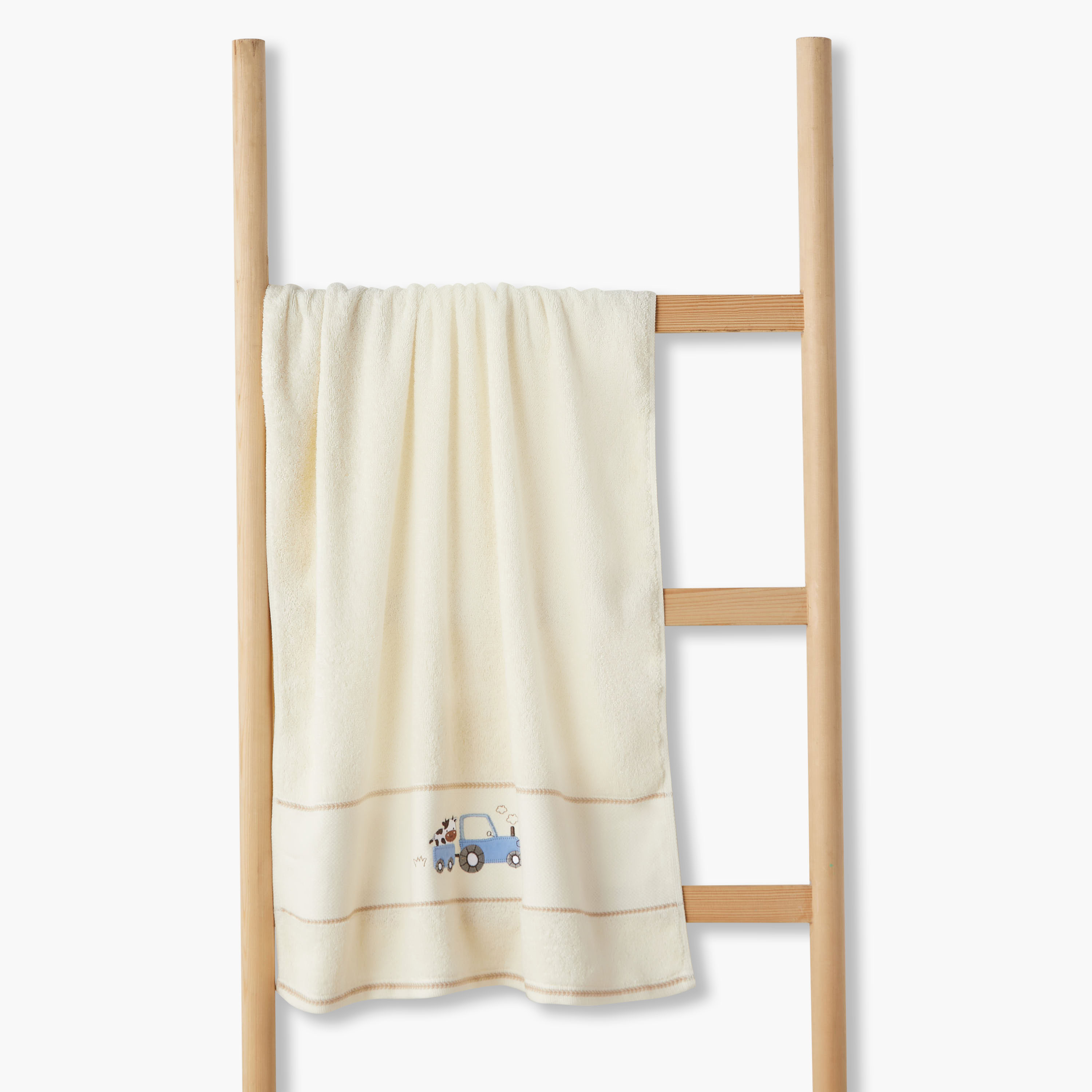 Juniors 120x60 Baby Towel with Farmhouse Embroidery-baby-bathandcare-towels-image-1