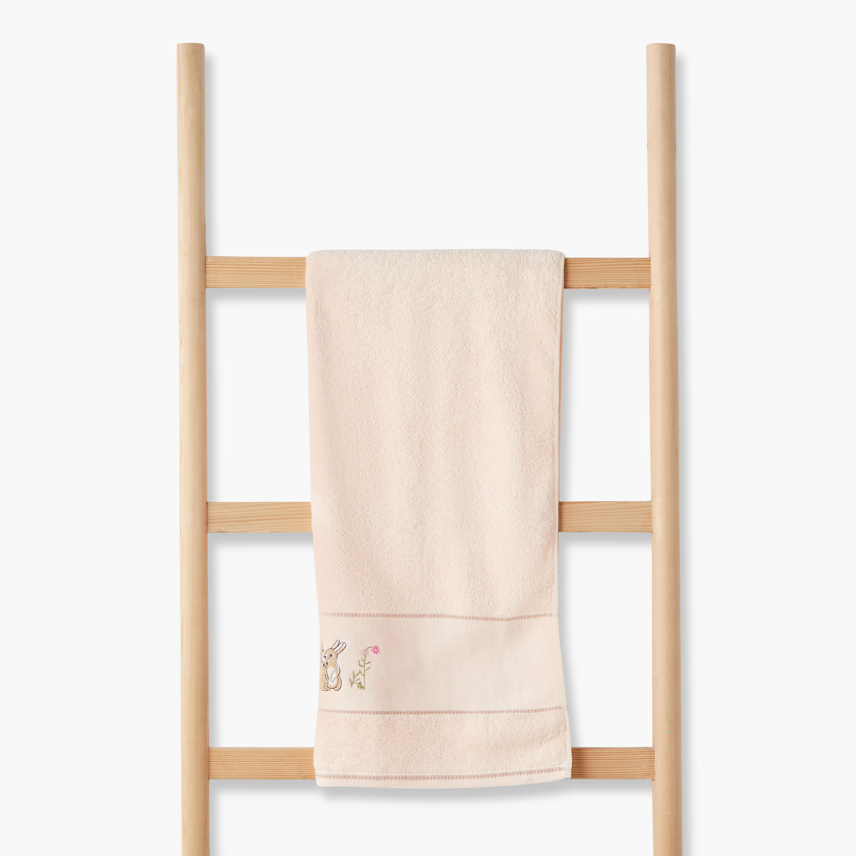 Juniors 60x120 cm Baby Towel with Bunny Embroidery-baby-bathandcare-towels-image-2