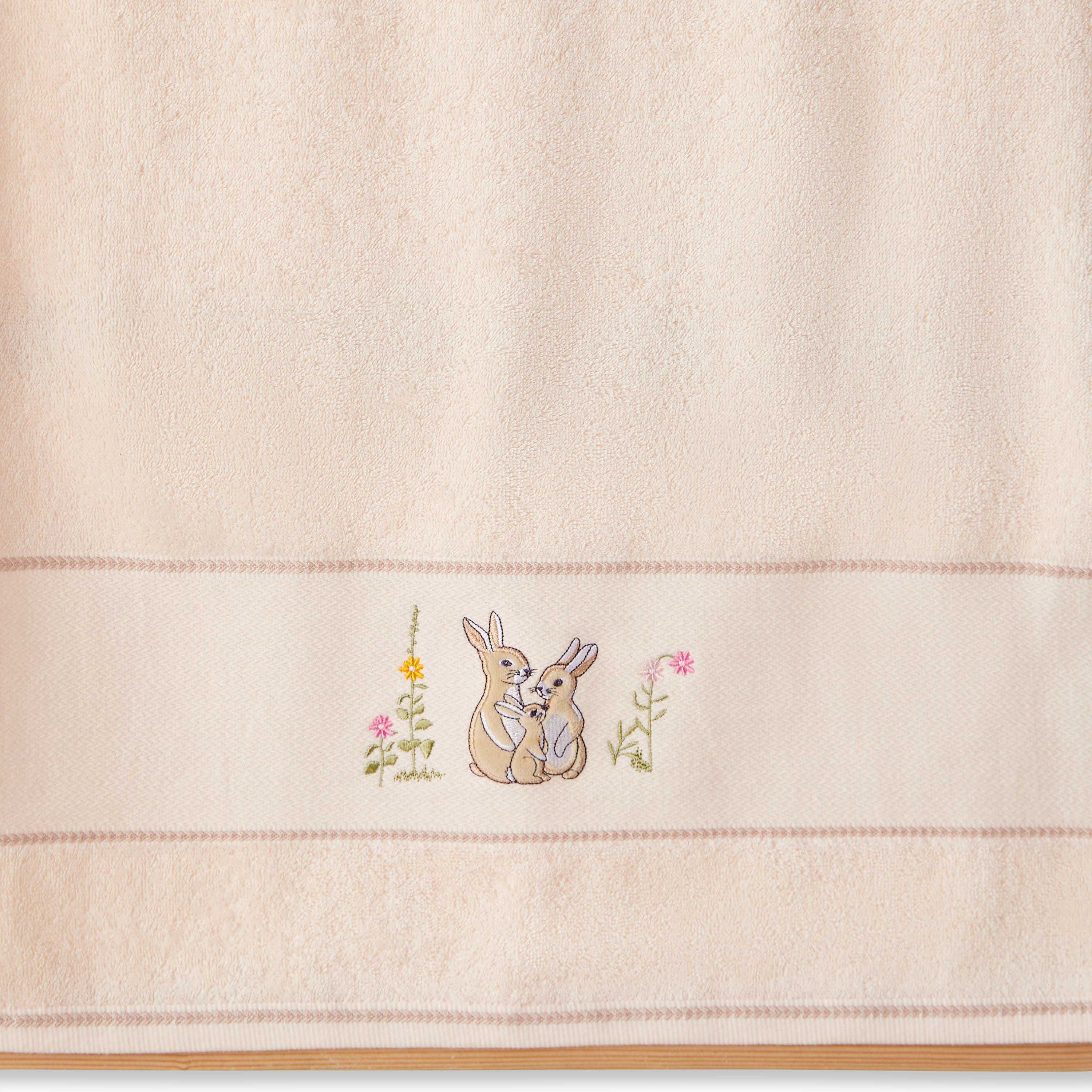 Juniors 60x120 cm Baby Towel with Bunny Embroidery-baby-bathandcare-towels-image-4