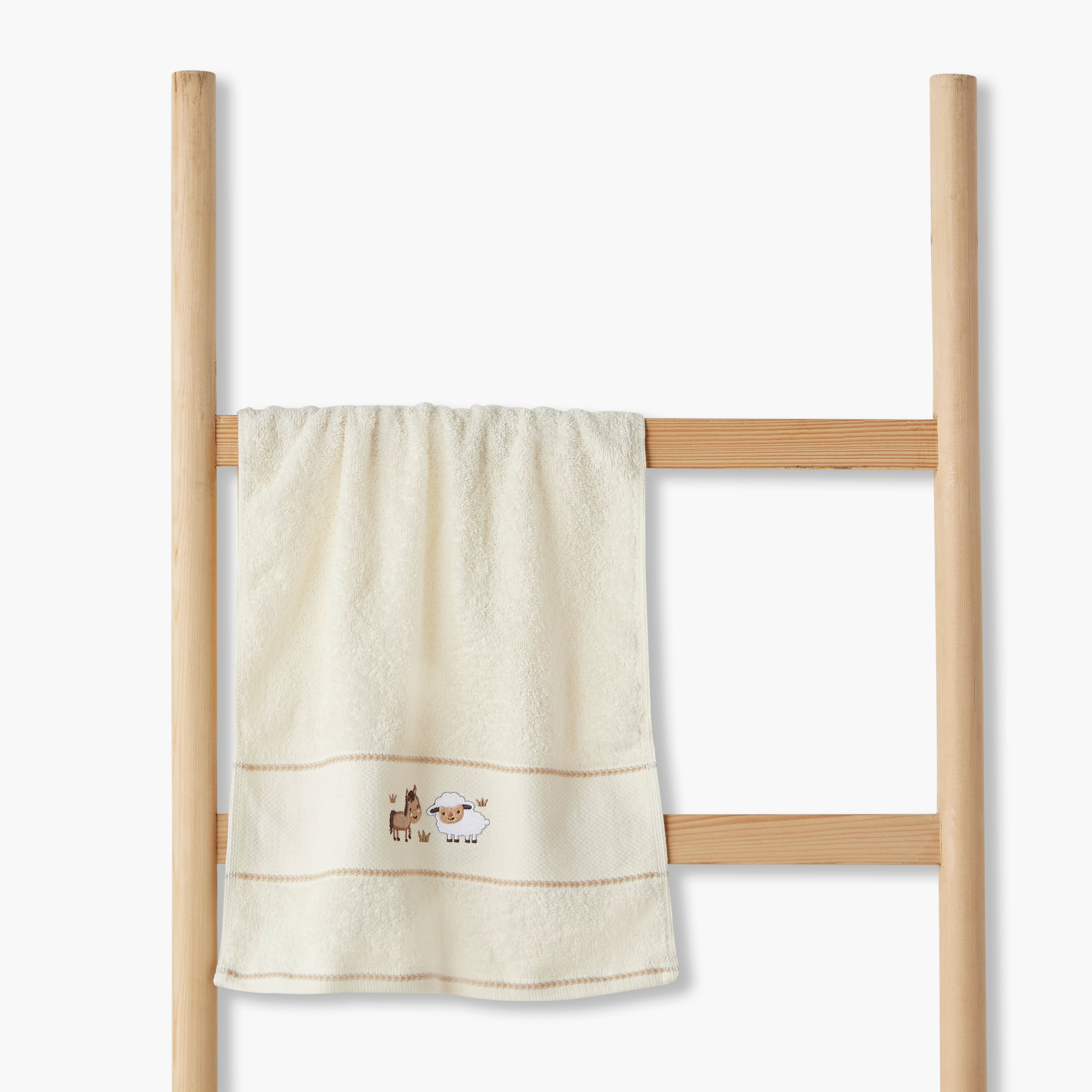 Juniors 76x38 Baby Towel with Farmhouse Embroidery-baby-bathandcare-towels-image-1