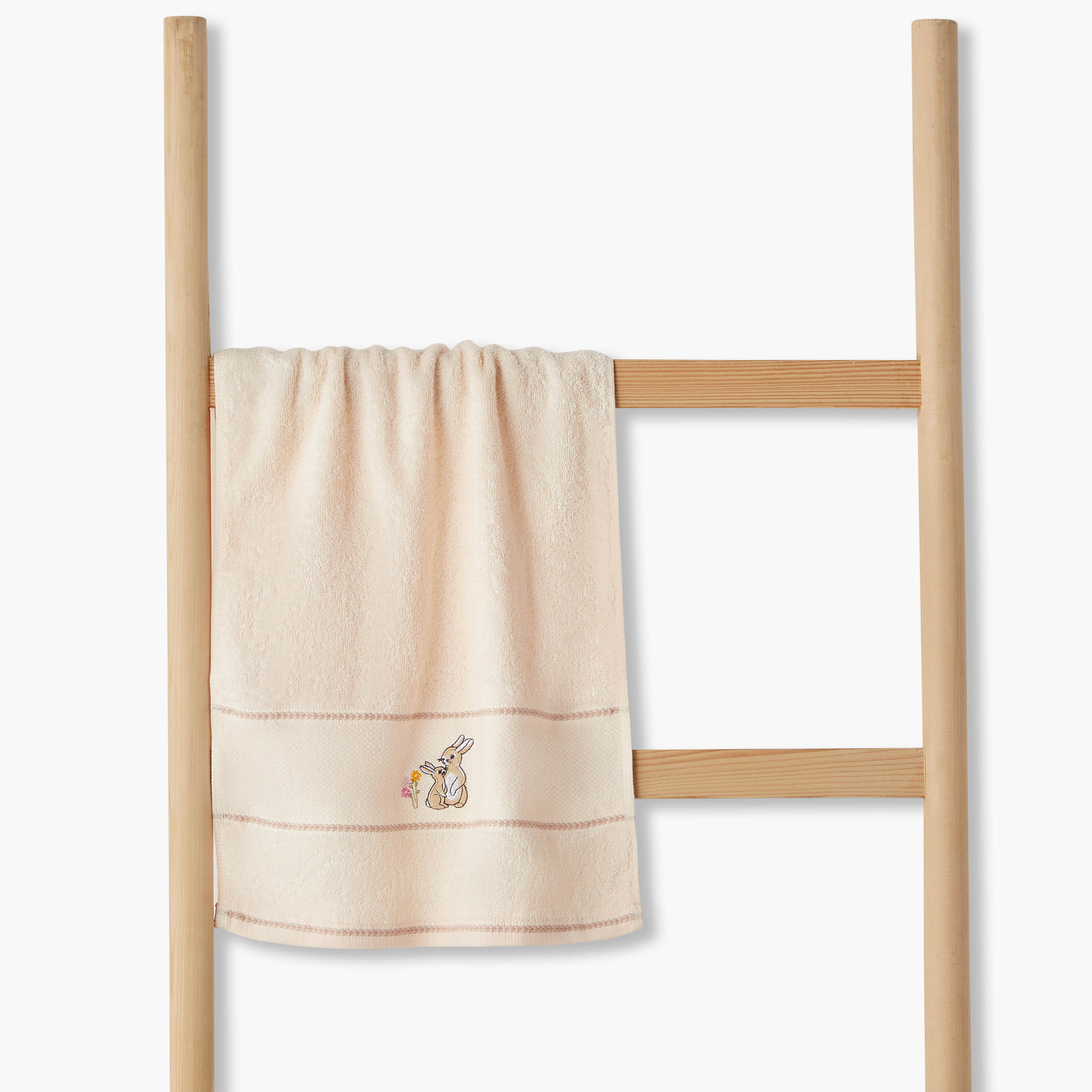 Juniors 38x76 cm Baby Towel with Bunny Embroidery-baby-bathandcare-towels-image-1