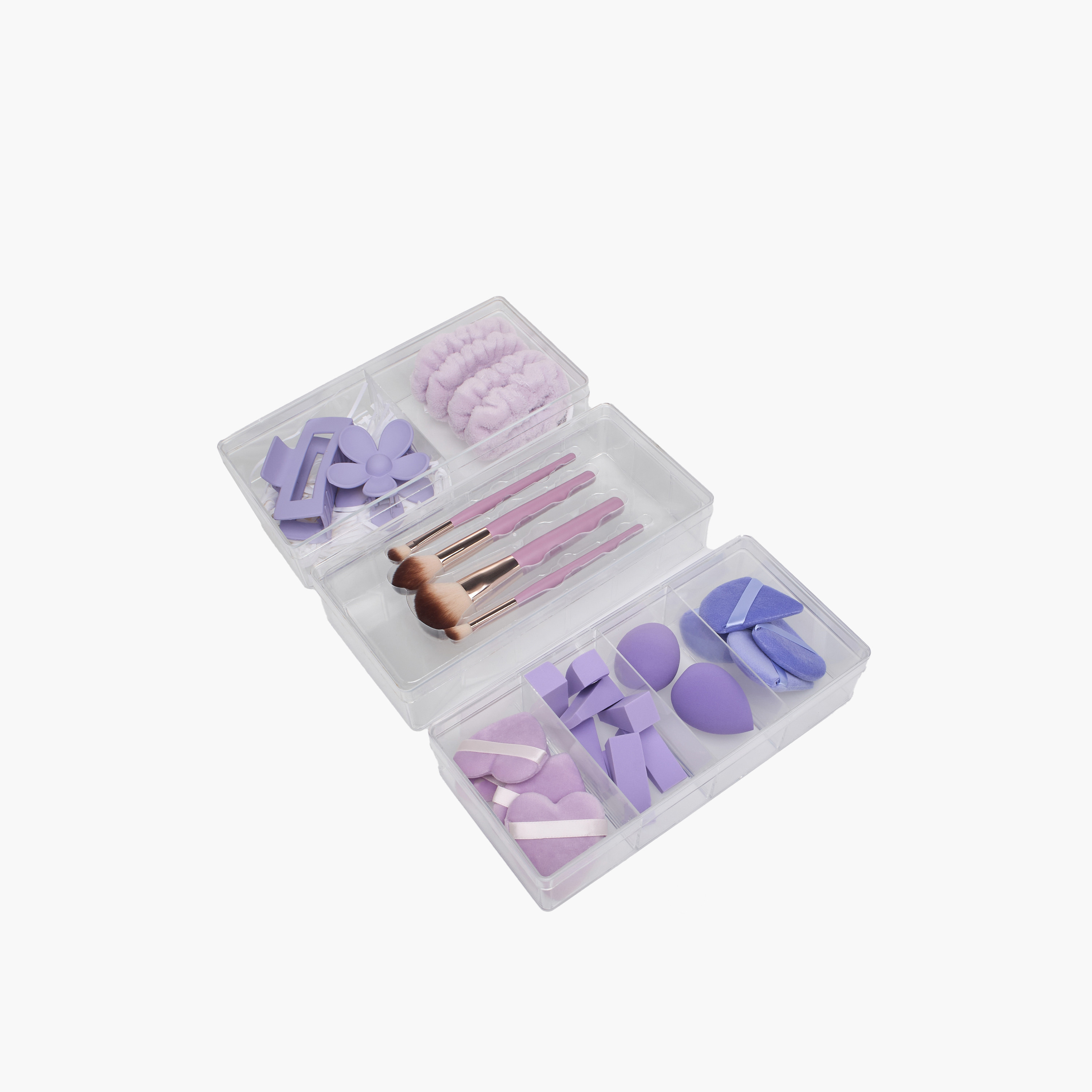 Assorted Makeup Accessory Set with Tiered Organiser-household-storage-cosmeticorganizing-makeuporganizersandsets-image-2