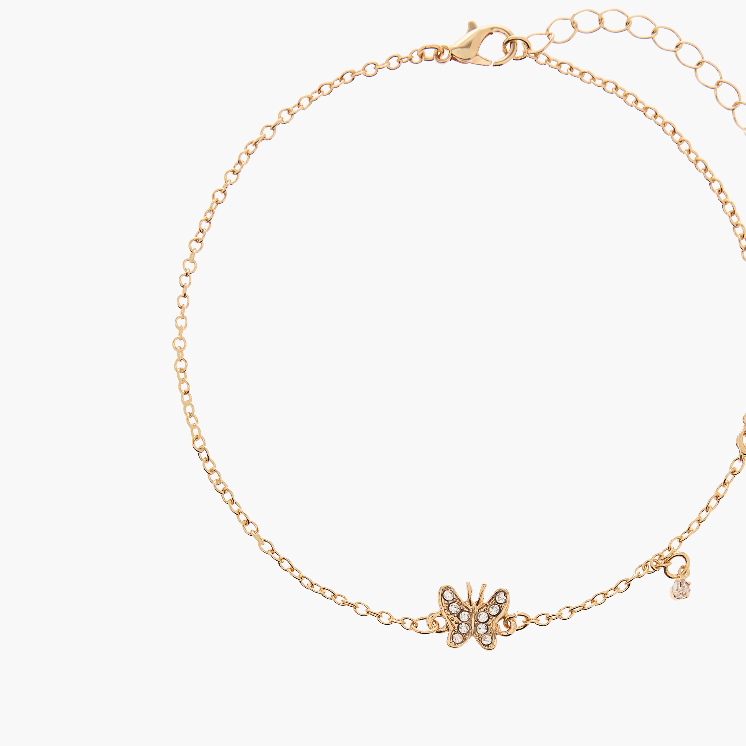 خلخال بتزيينات فراشة ميتاليك-women-watchesandjewellery-jewellery-anklets-image-1