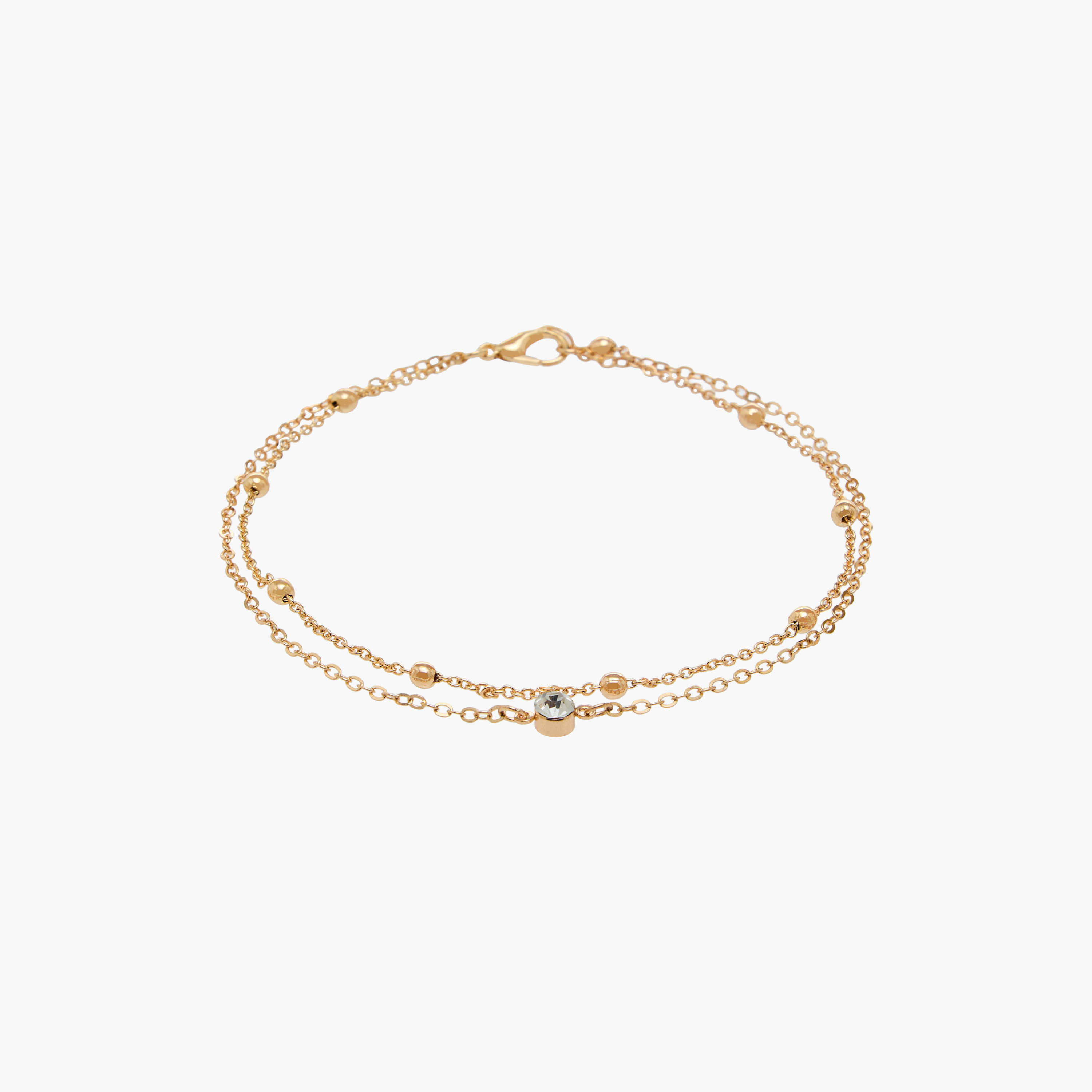 خلخال متعدد الطبقات مطلي بالذهب ومزين بالحجر-women-watchesandjewellery-jewellery-anklets-image-4