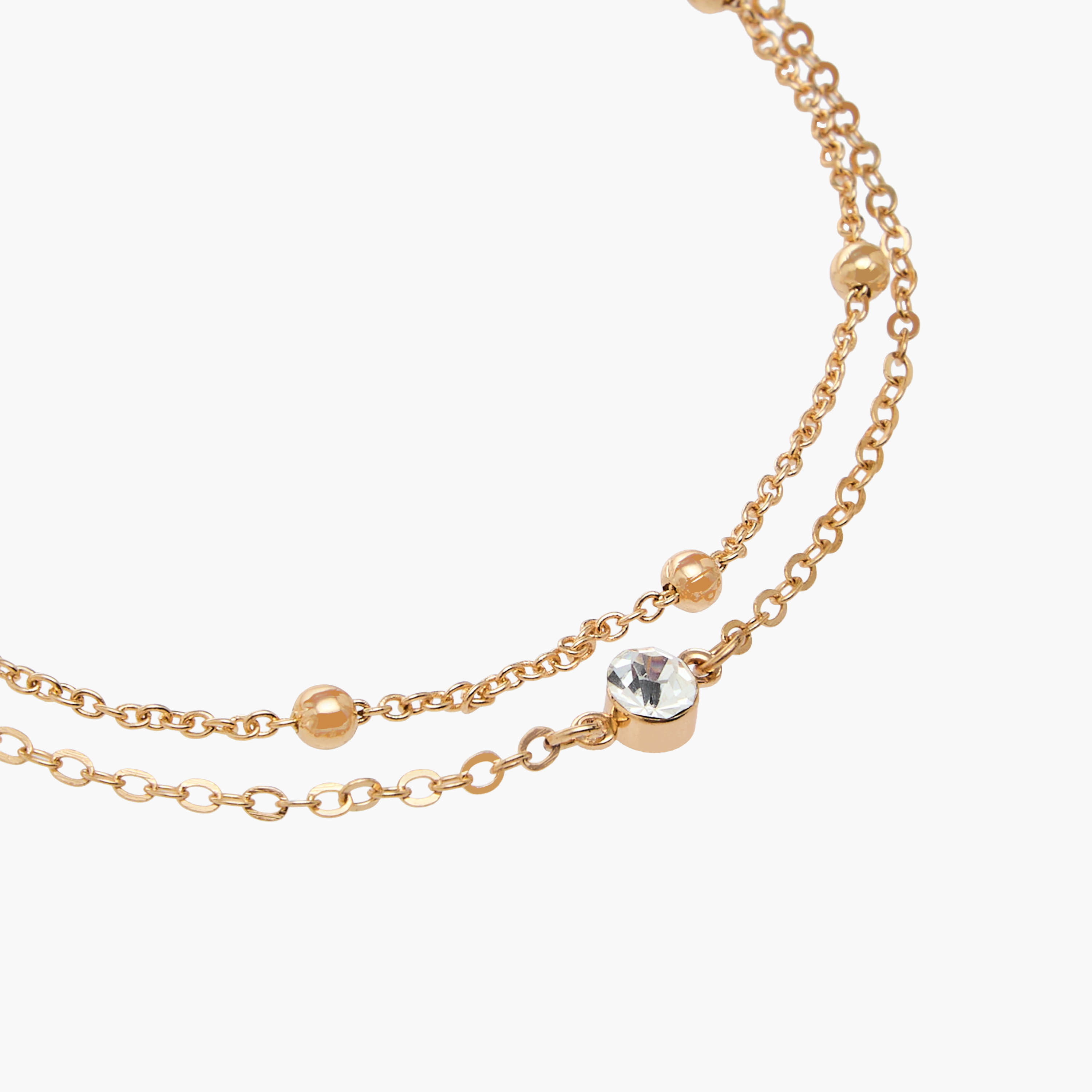 خلخال متعدد الطبقات مطلي بالذهب ومزين بالحجر-women-watchesandjewellery-jewellery-anklets-image-2