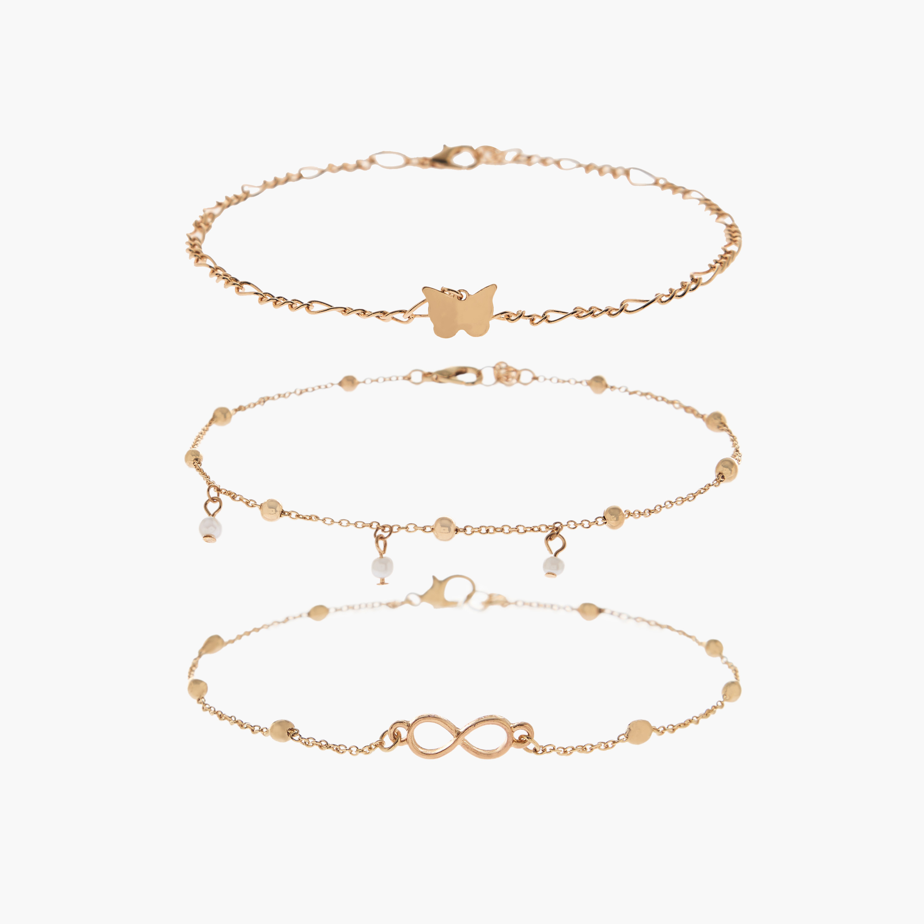 خلاخيل ميتاليك بدلاية - طقم 3 قطع-women-watchesandjewellery-jewellery-anklets-image-9