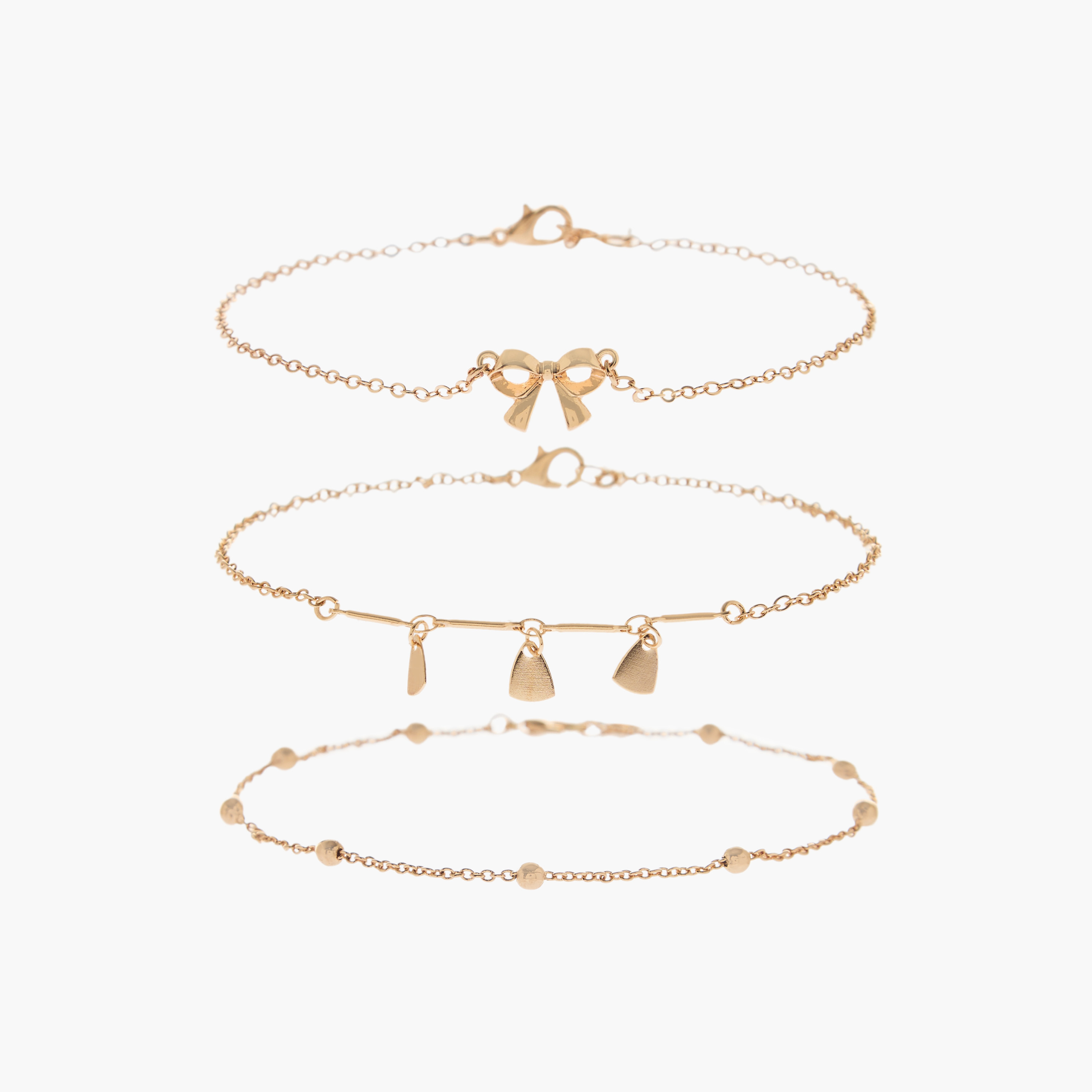 خلاخيل ميتاليك بدلاية - طقم 3 قطع-women-watchesandjewellery-jewellery-anklets-image-9