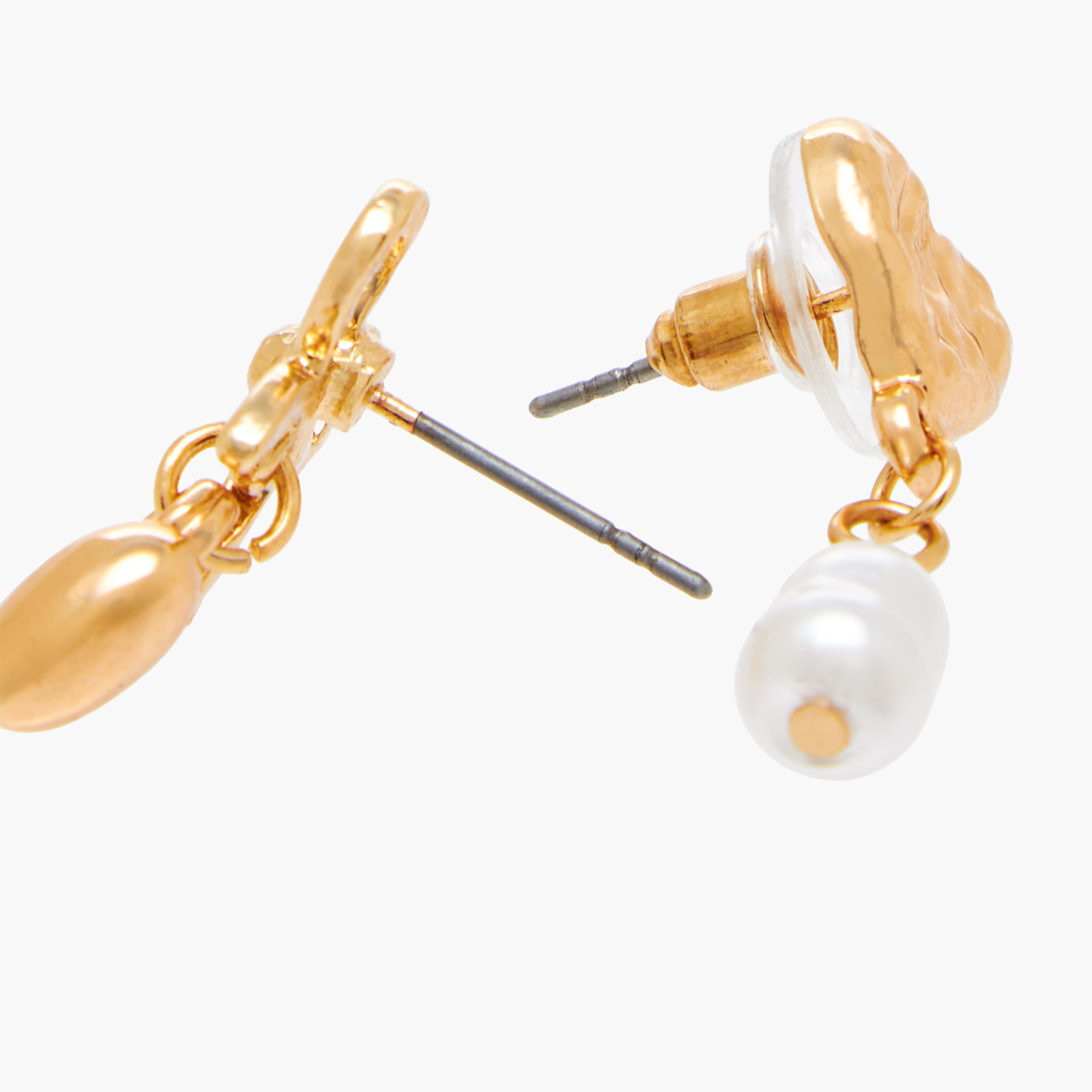 Pack of 2 Gold Finish Earrings with Pushback Closure-women-watchesandjewellery-jewellery-earrings-image-4