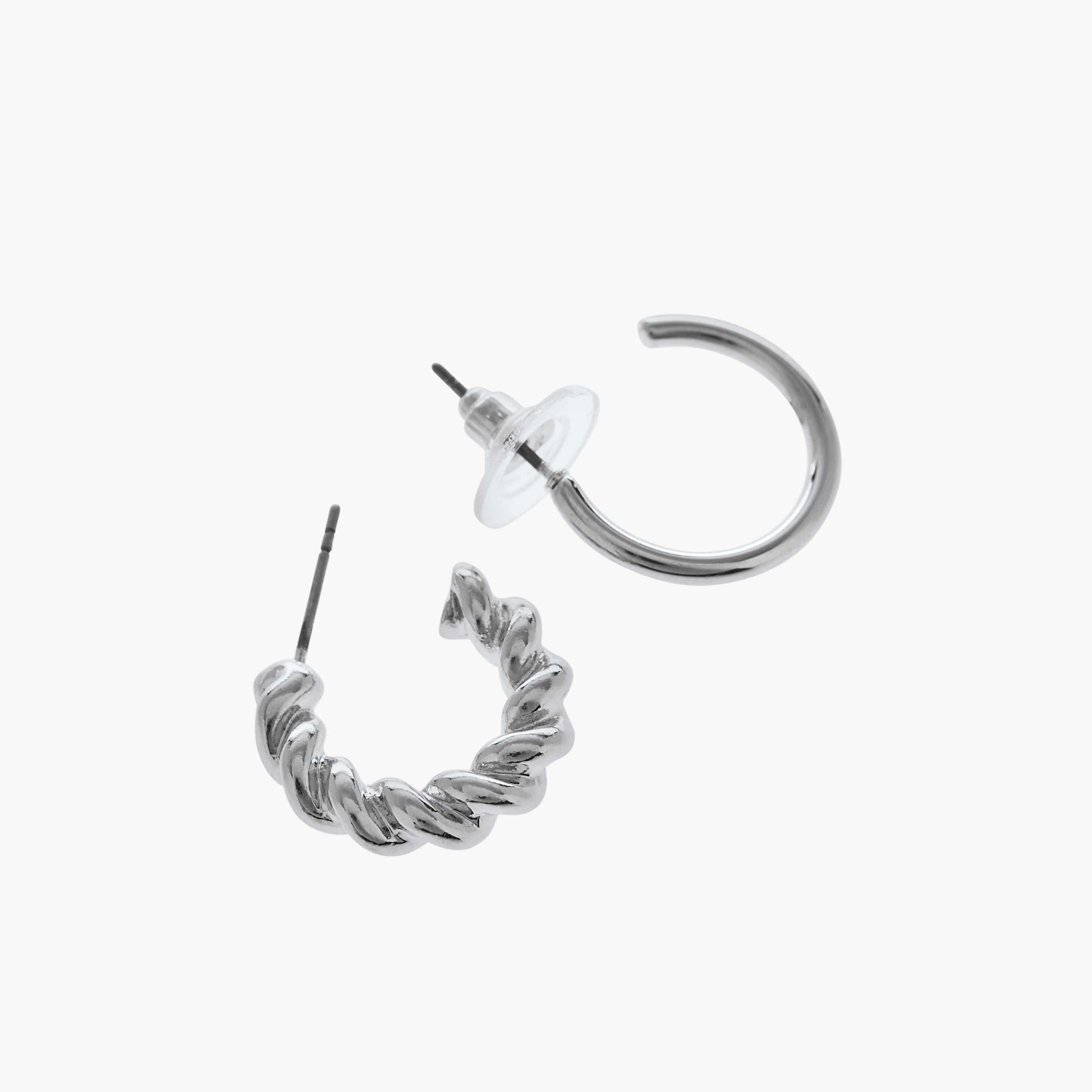 Pack of 6 Silver Tone Hoop Earrings with Pushback Closure-women-watchesandjewellery-jewellery-earrings-image-5