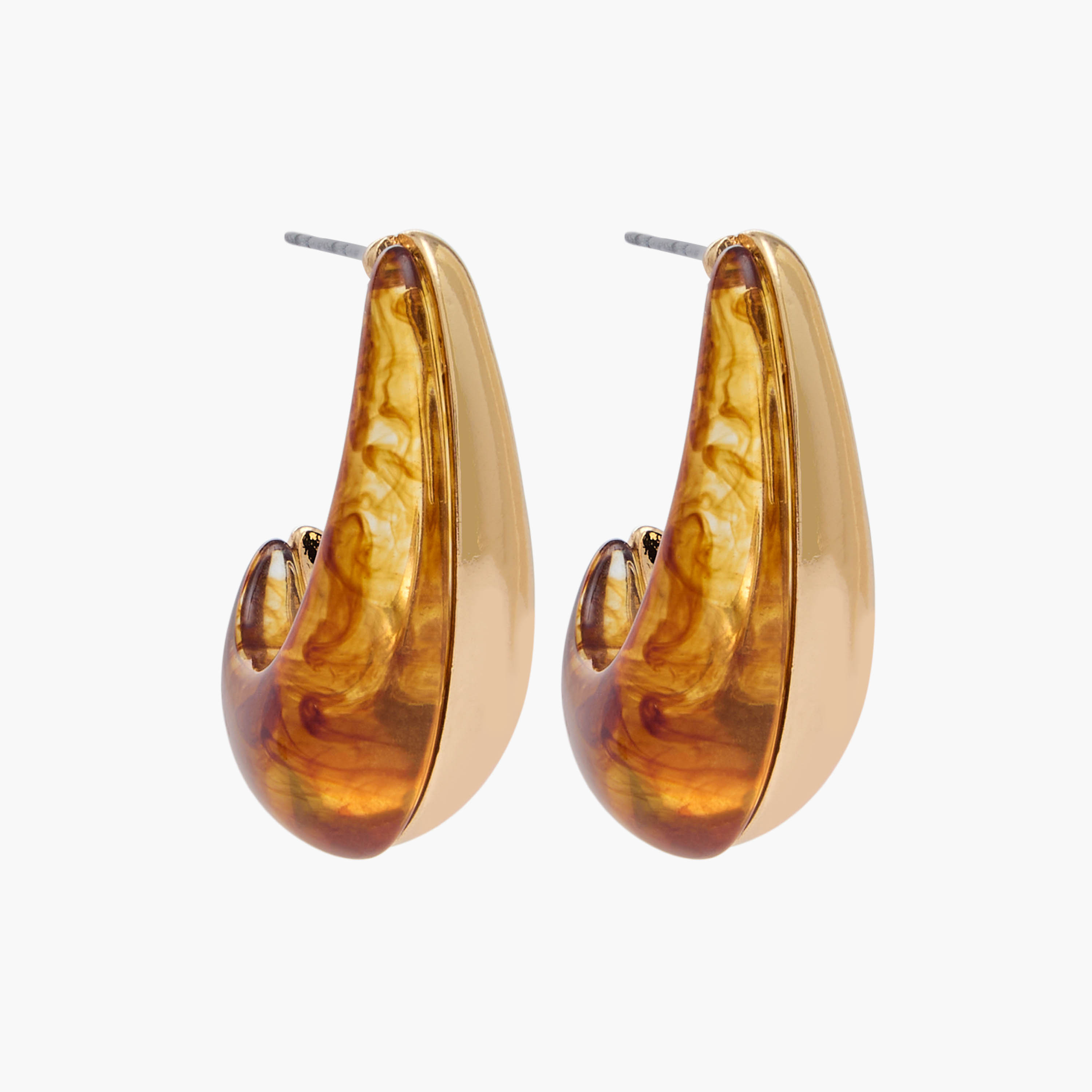 حلق طوق بلون ذهبي ومشبك إغلاق-women-watchesandjewellery-jewellery-earrings-image-2