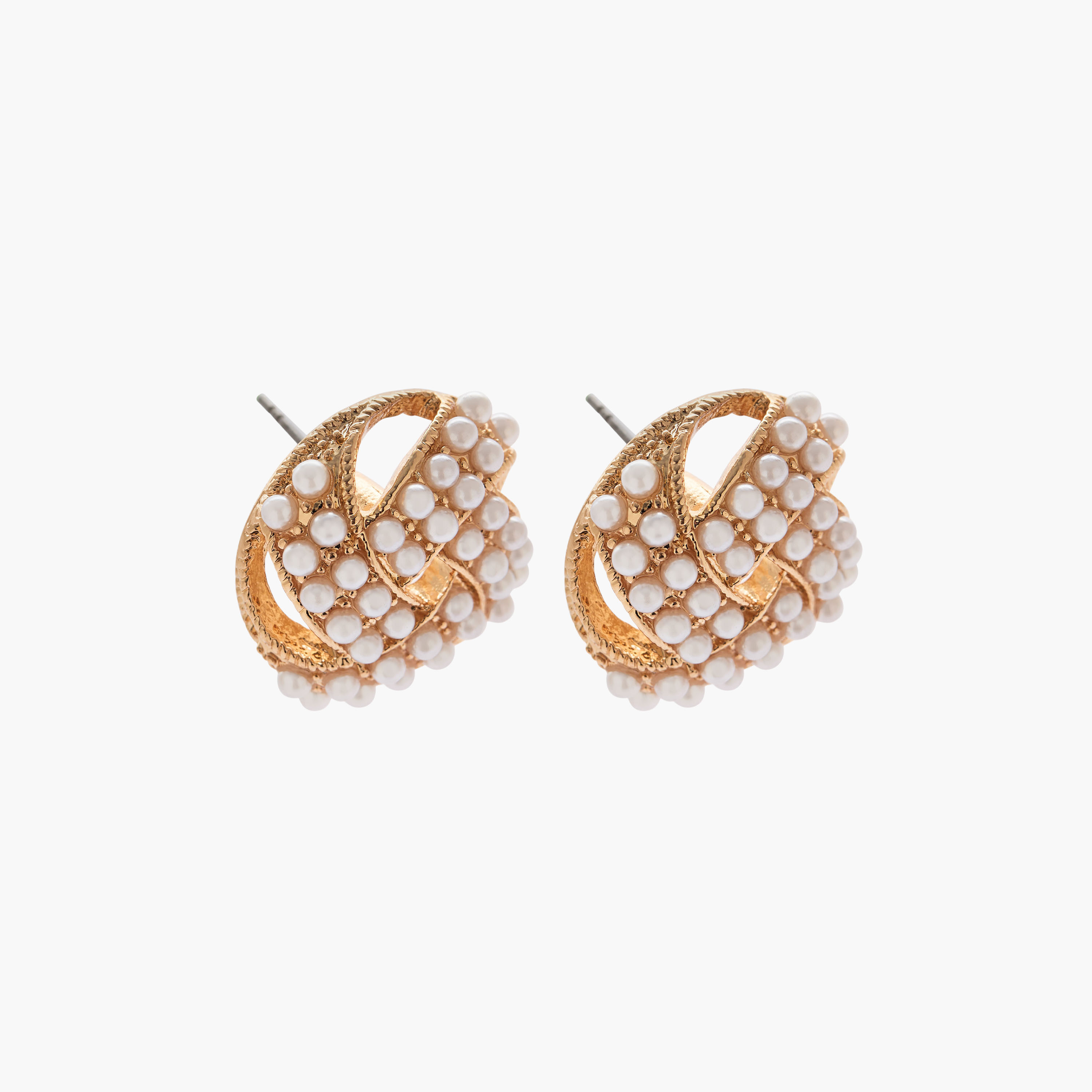 طقم من 2 أقراط بلون ذهبي ومكبس إغلاق خلفي-women-watchesandjewellery-jewellery-earrings-image-3