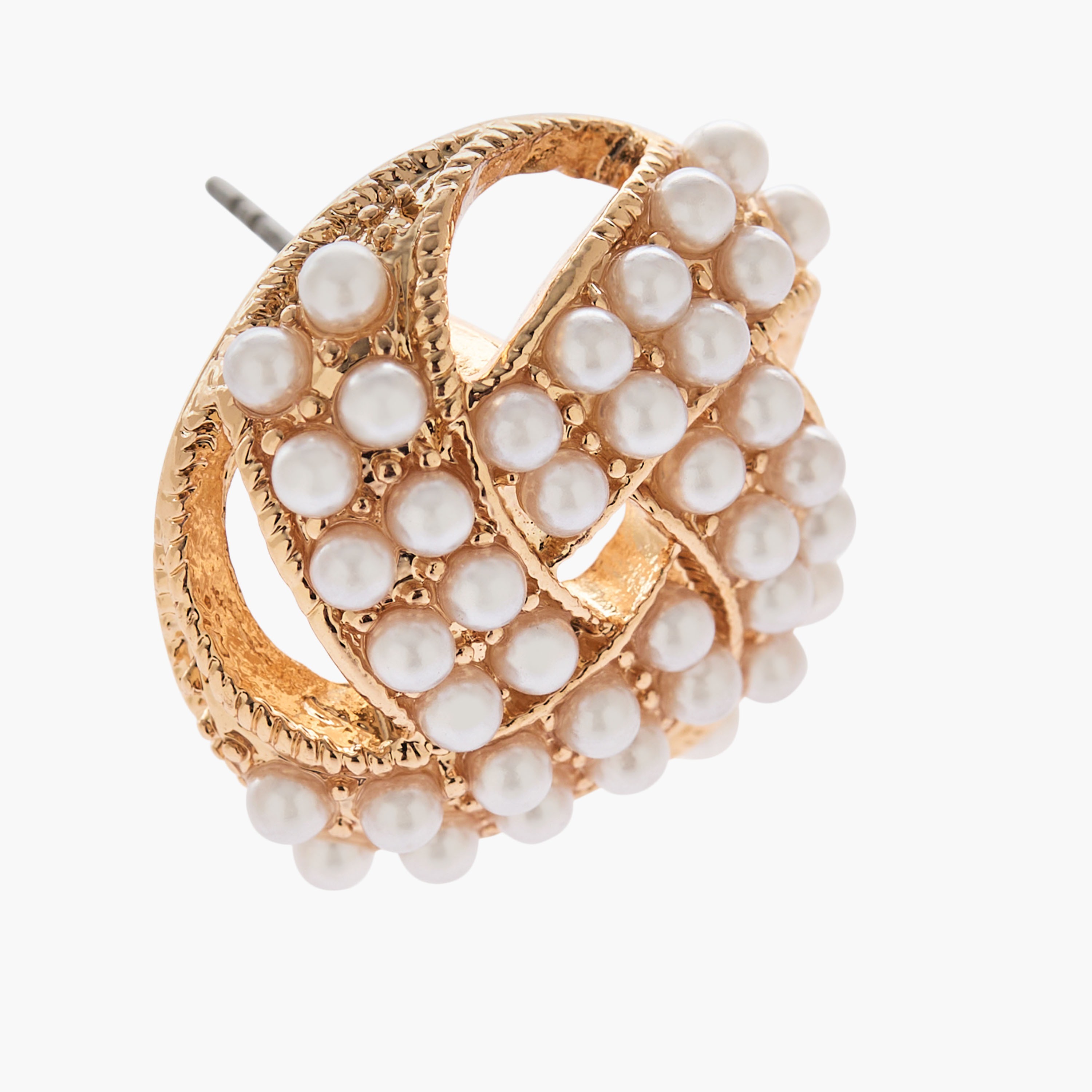 طقم من 2 أقراط بلون ذهبي ومكبس إغلاق خلفي-women-watchesandjewellery-jewellery-earrings-image-5