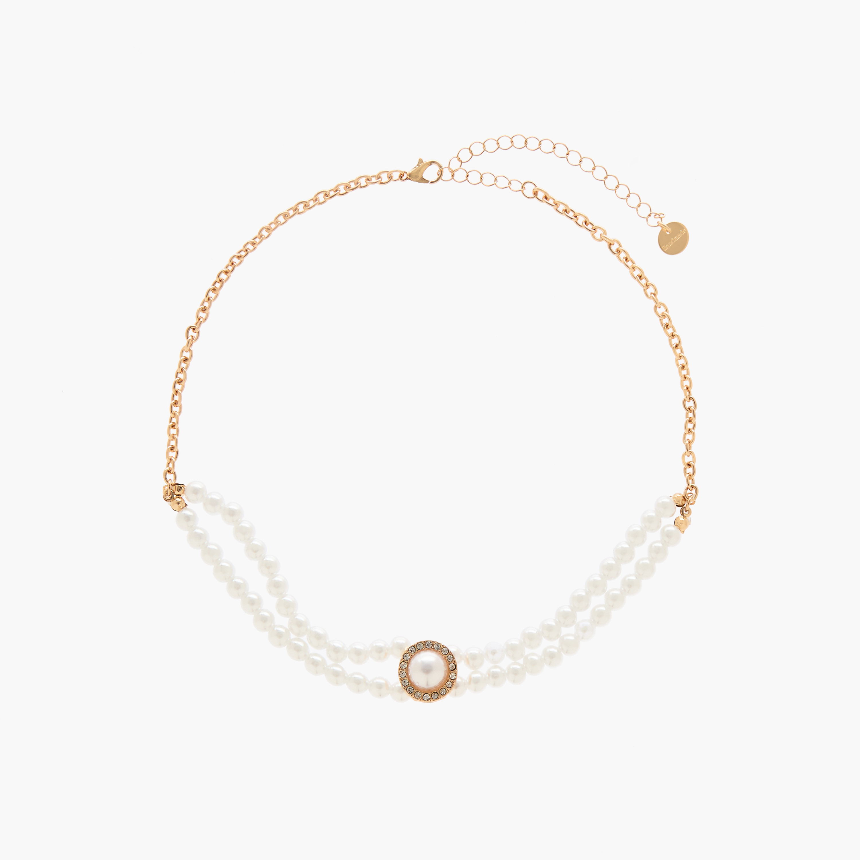 Set of 2 Pearl Embellished Metallic Choker Necklace with Earrings-women-watchesandjewellery-jewellery-necklacesandpendants-image-2