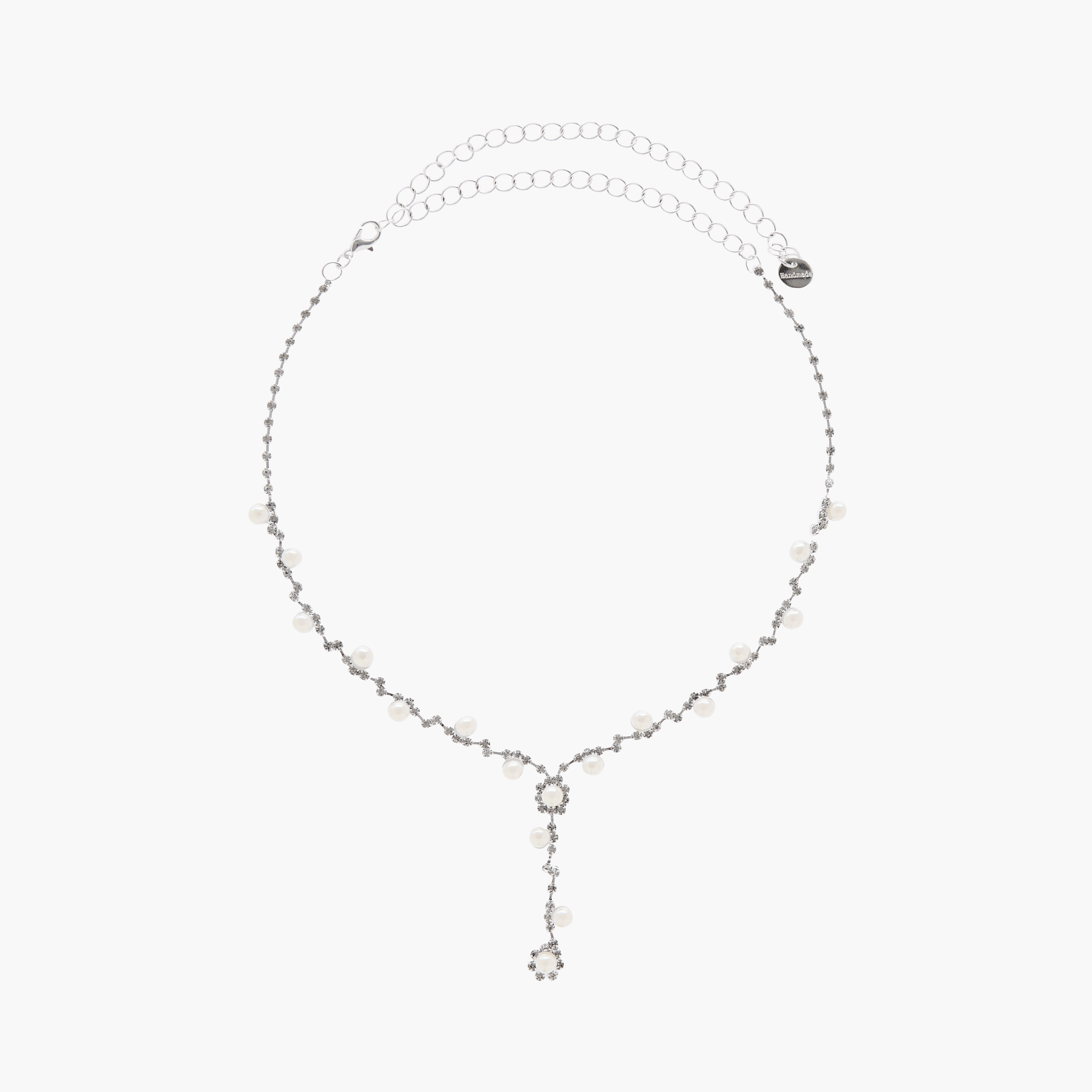طقم عقد وحلقان معدن مرصّع بالألماس-women-watchesandjewellery-jewellery-jewellerysets-image-2