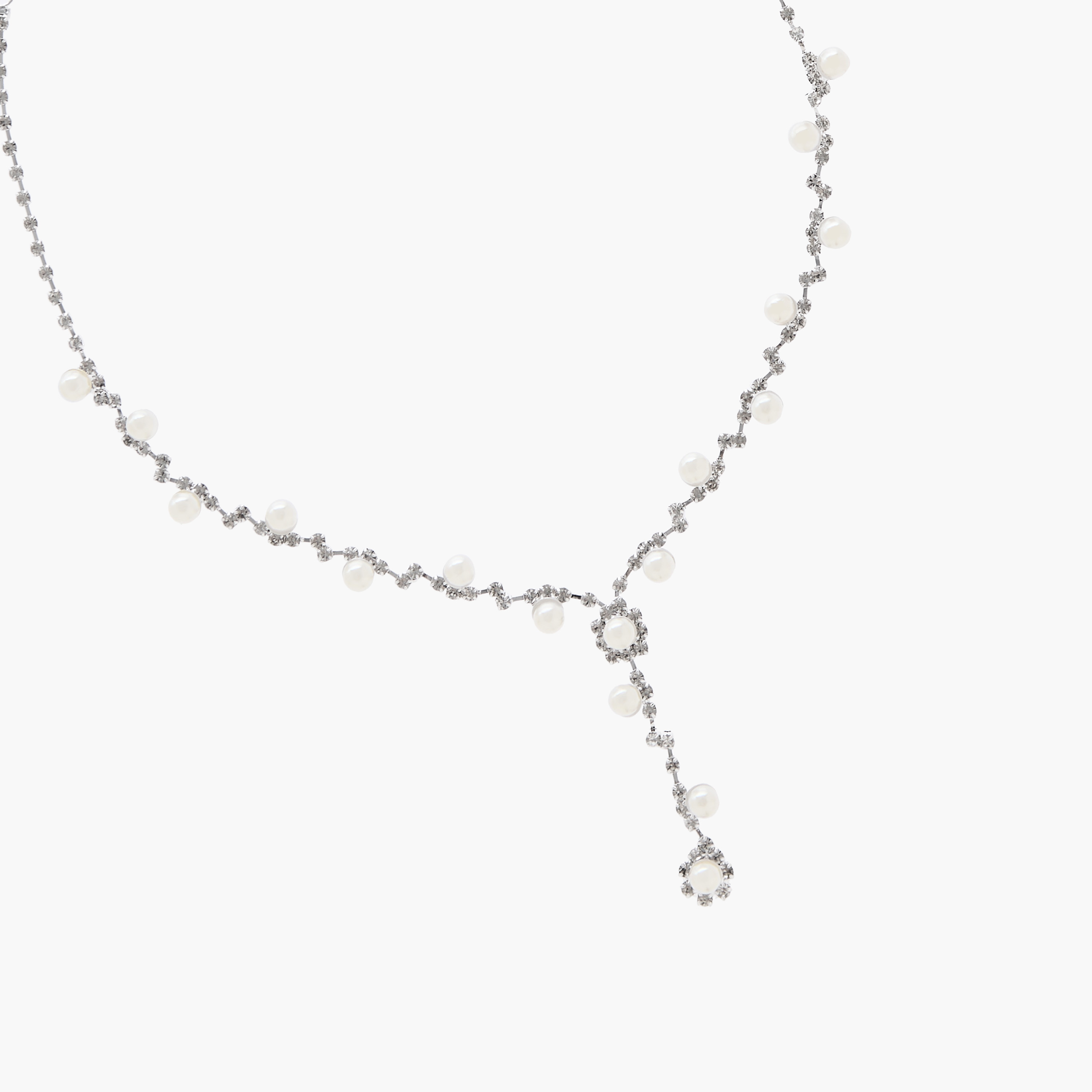طقم عقد وحلقان معدن مرصّع بالألماس-women-watchesandjewellery-jewellery-jewellerysets-image-3