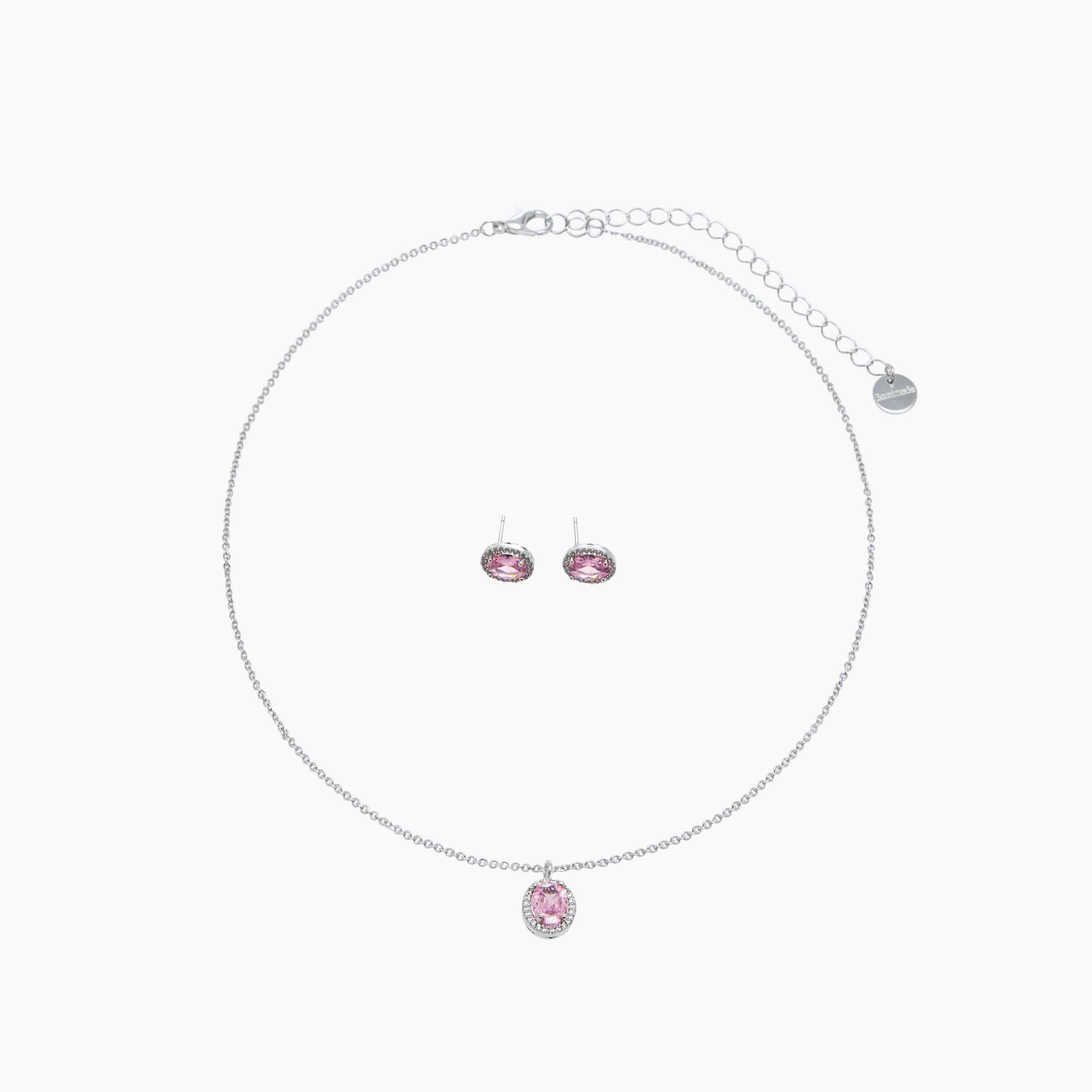 Set of 2 - Embellished Cubic Zirconia Necklace and Earrings-women-watchesandjewellery-jewellery-jewellerysets-image-1