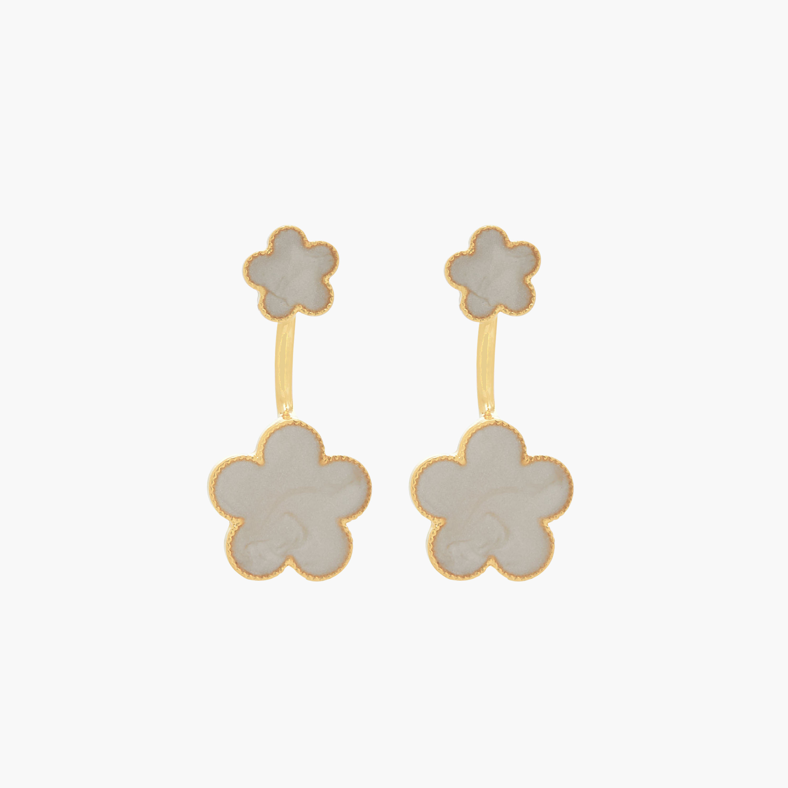 Gold Tone Floral Drop Earrings with Pushback Closure-women-watchesandjewellery-jewellery-earrings-image-1