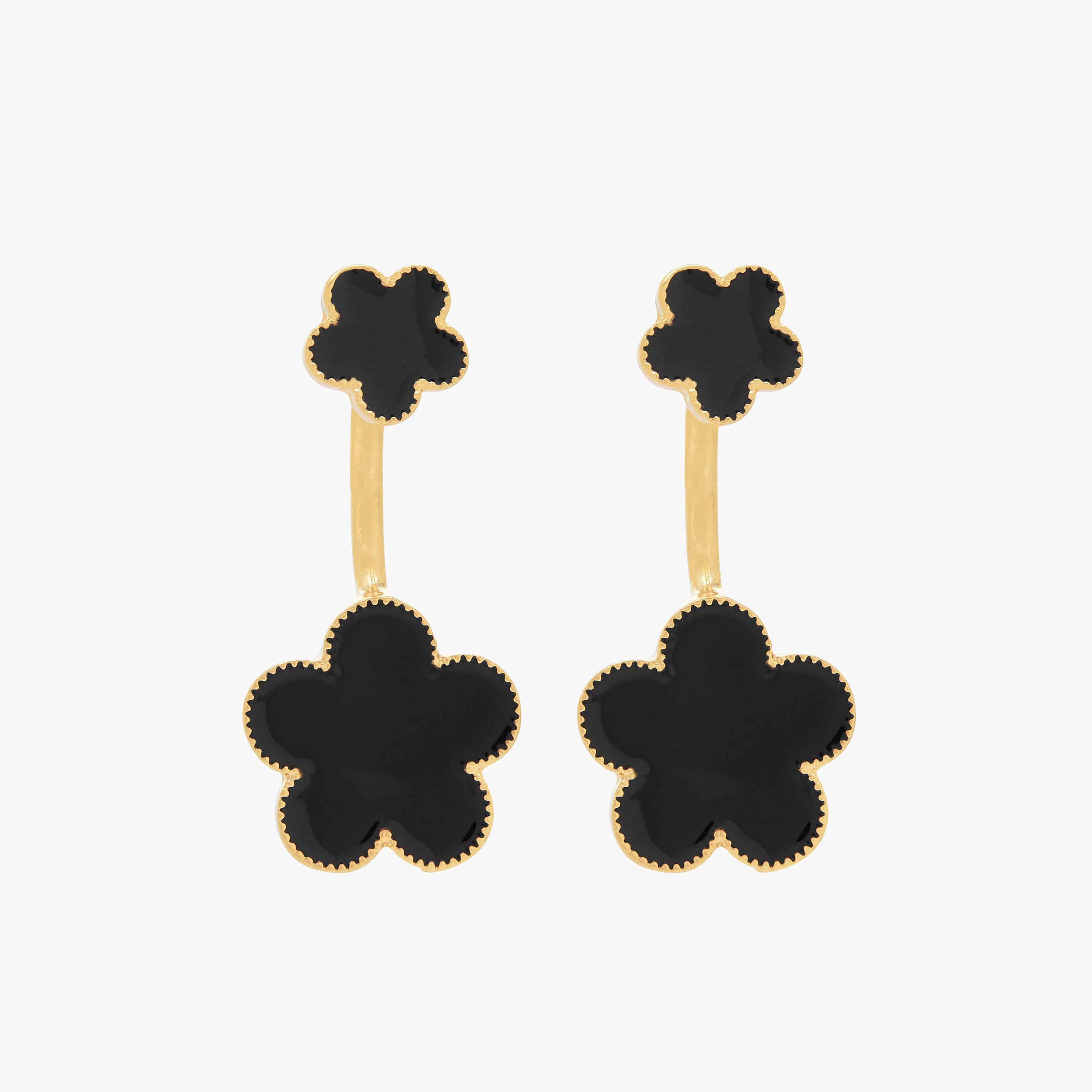 Gold Tone Floral Drop Earrings with Pushback Closure-women-watchesandjewellery-jewellery-earrings-image-1