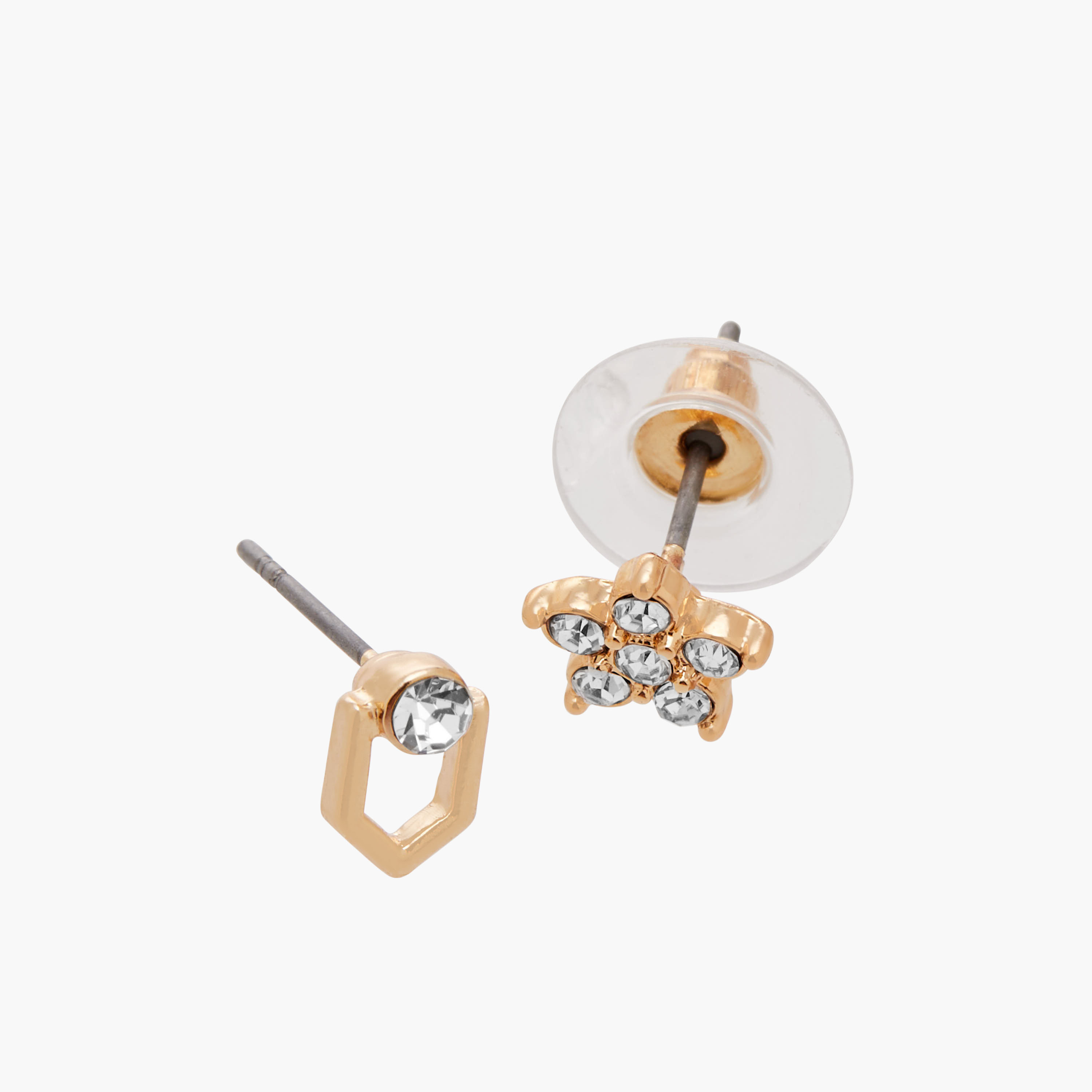 حلقان دبوس بلون ذهبي ومكبس إغلاق - عبوة 9 أزواج-women-watchesandjewellery-jewellery-earrings-image-4