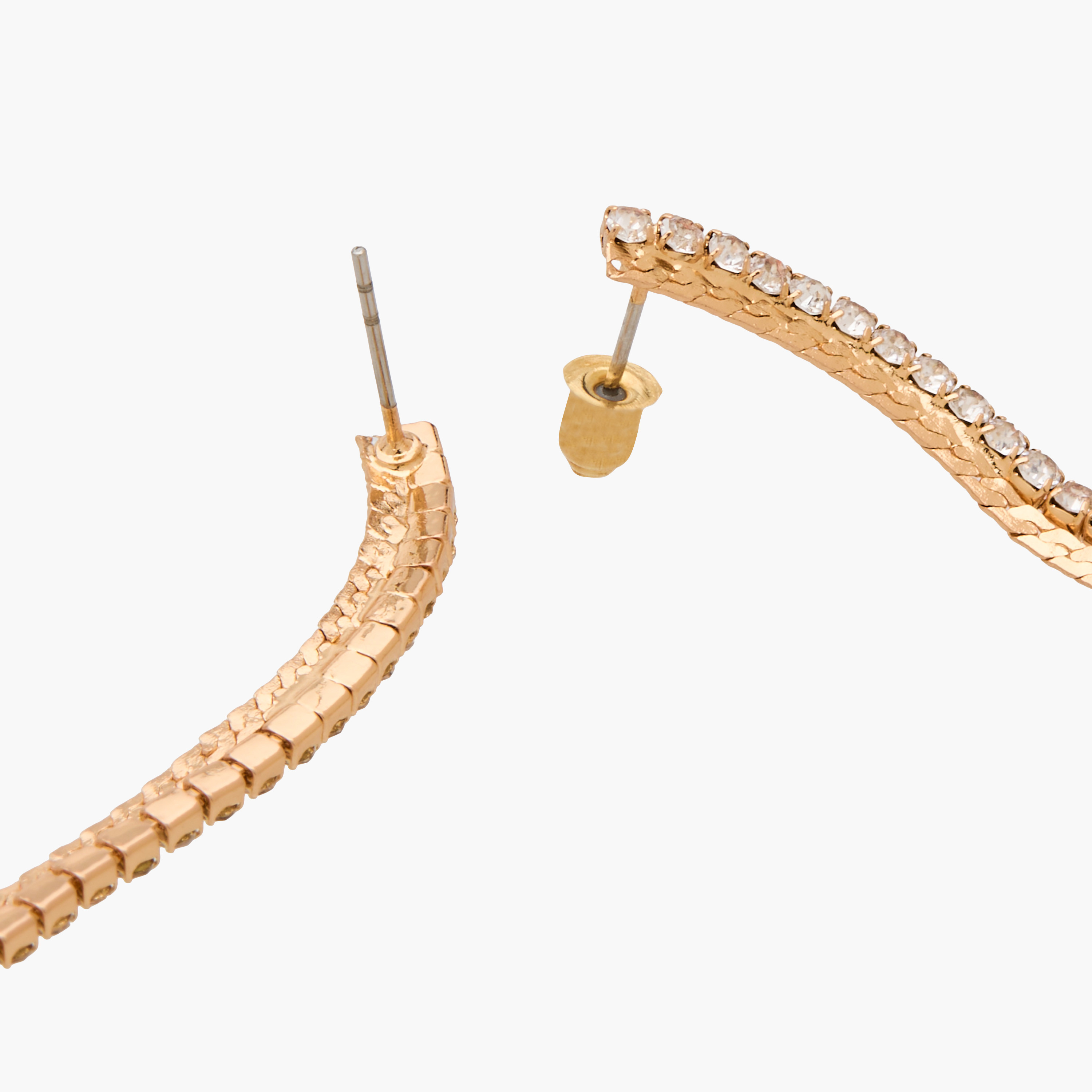Gold Tone Stone Embellished Earrings with Pushback Closure-women-watchesandjewellery-jewellery-earrings-image-5