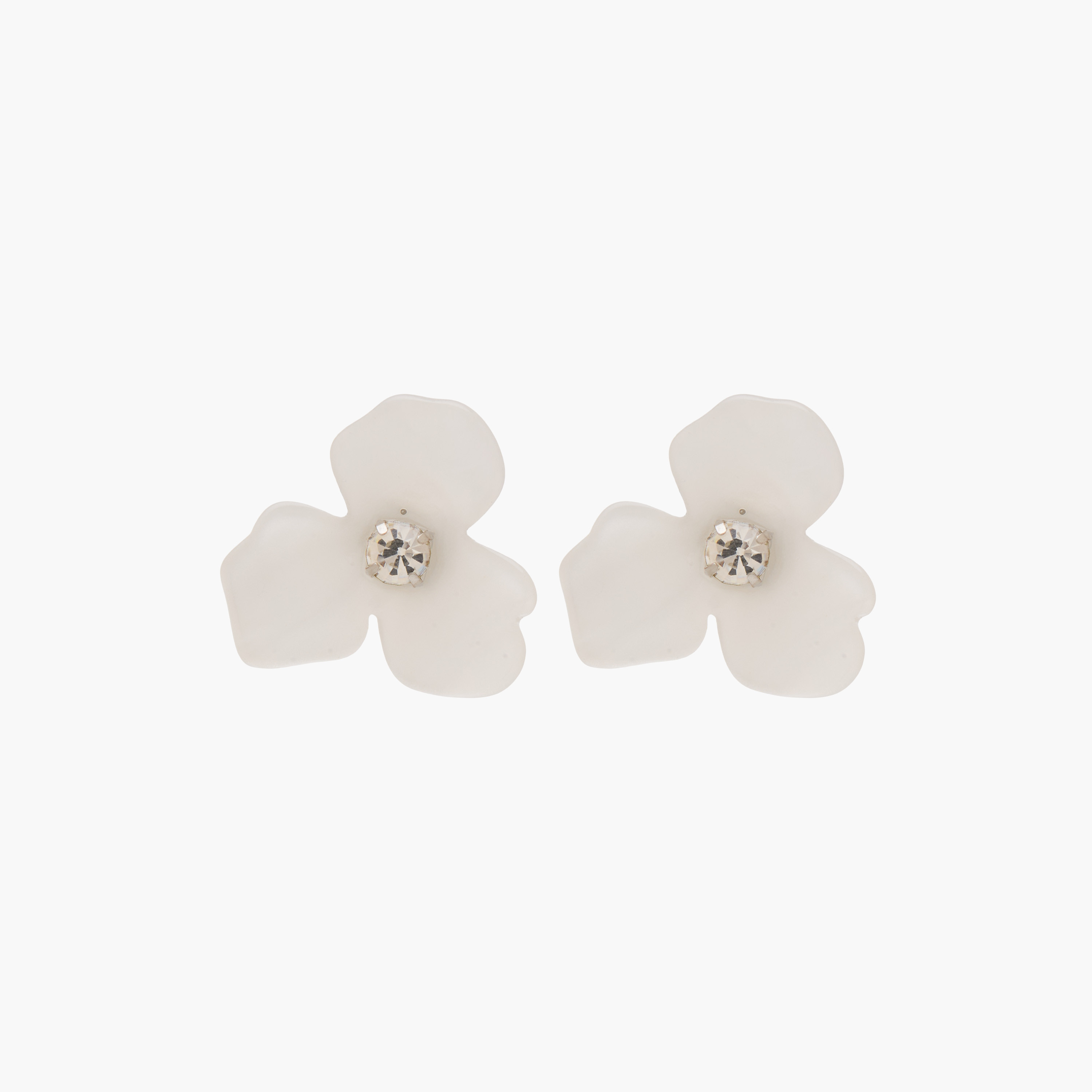 Silver Tone Floral Stone Embellished Earrings with Pushback Closure-women-watchesandjewellery-jewellery-earrings-image-1