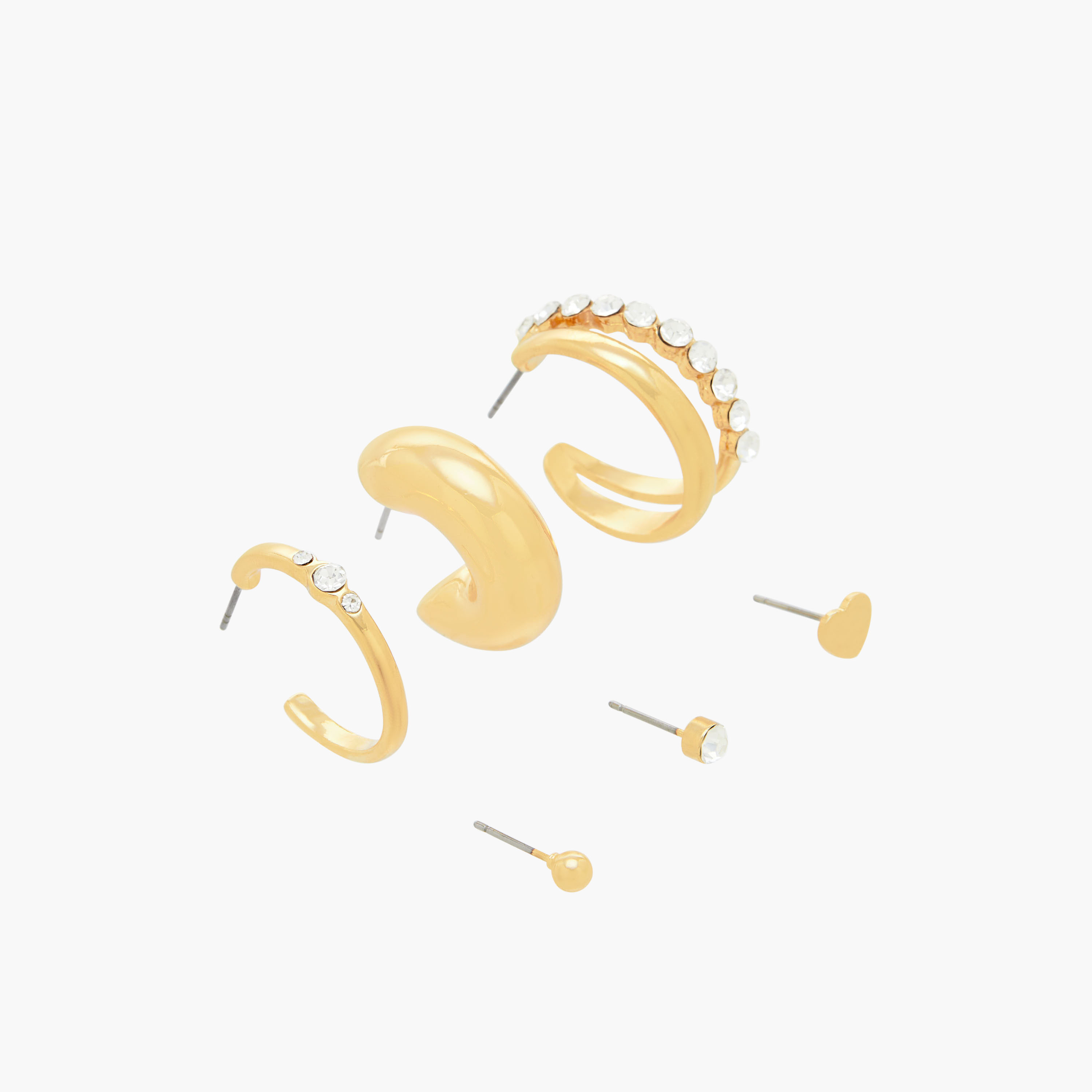 Pack of 6 Gold Tone Earrings with Pushback Closure-women-watchesandjewellery-jewellery-earrings-image-2