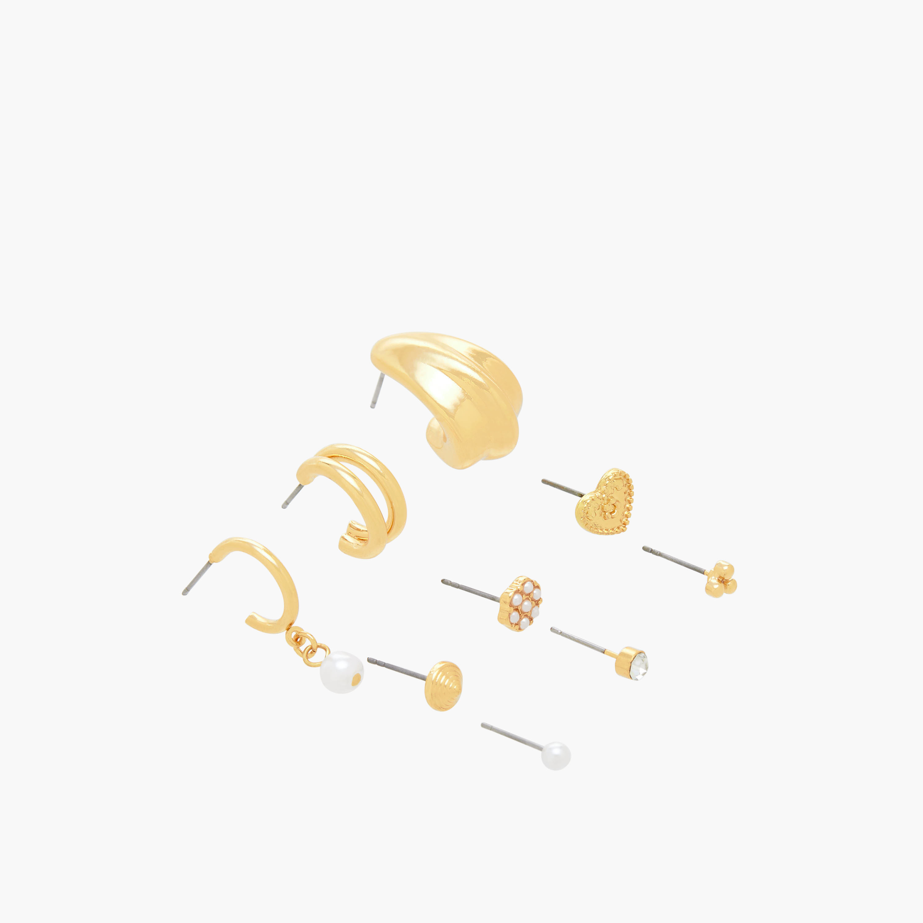 Pack of 9 Gold Tone Earrings with Pushback Closure-women-watchesandjewellery-jewellery-earrings-image-2