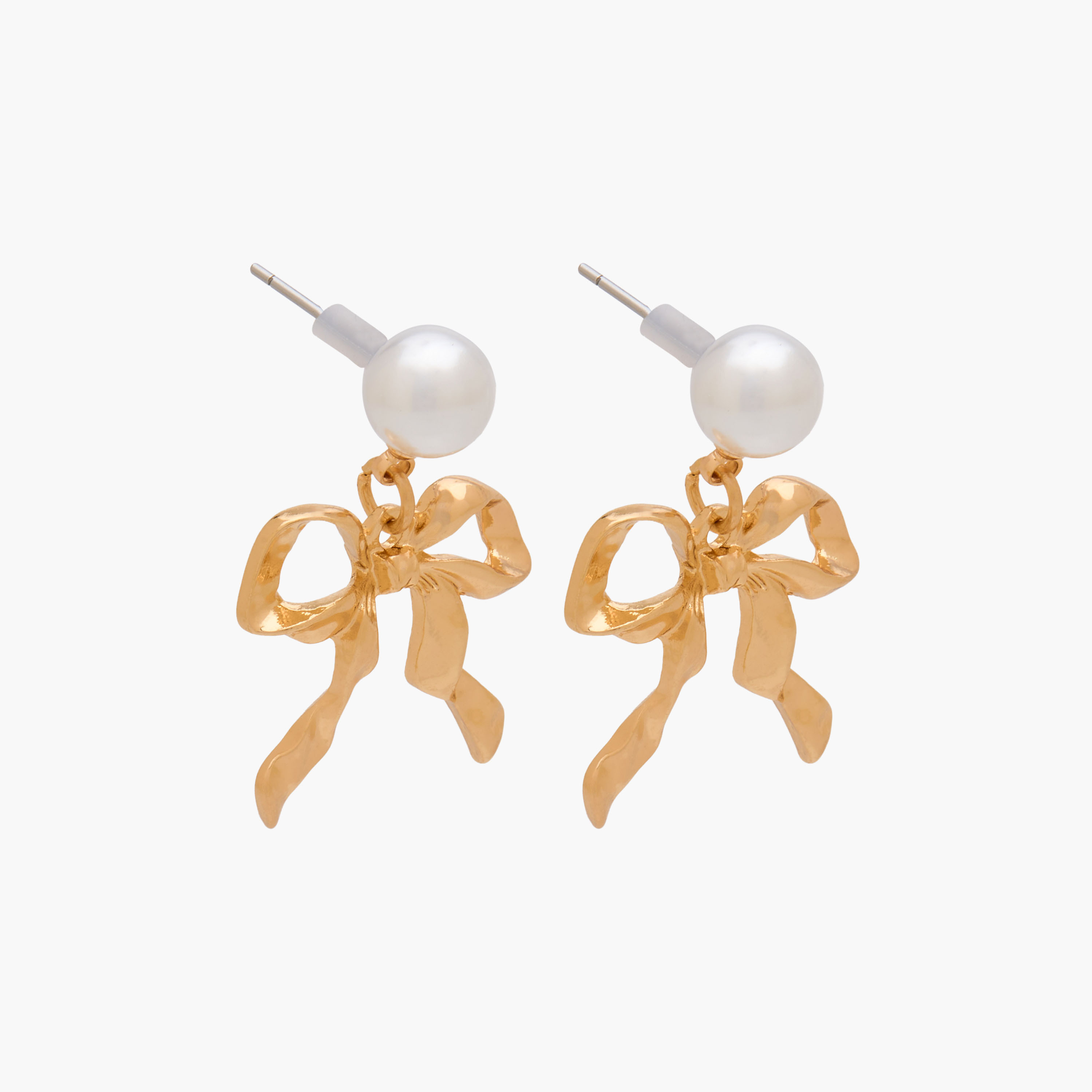 Pack of 2 Metal Pearl Embellished Drop Earrings with Pushback Closure-women-watchesandjewellery-jewellery-earrings-image-2