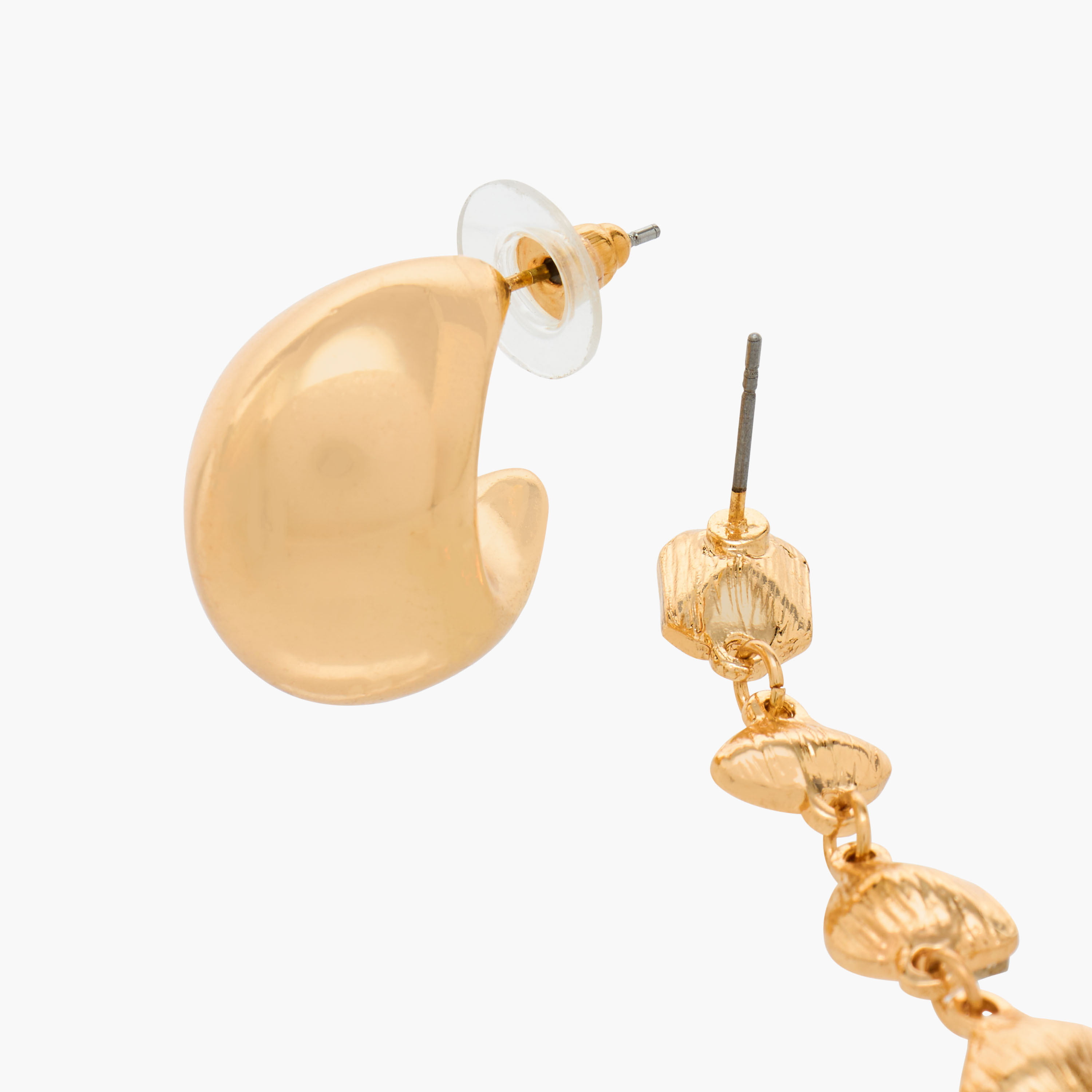 Pack of 2 Gold Tone Assorted Earrings with Pushback Closure-women-watchesandjewellery-jewellery-earrings-image-5