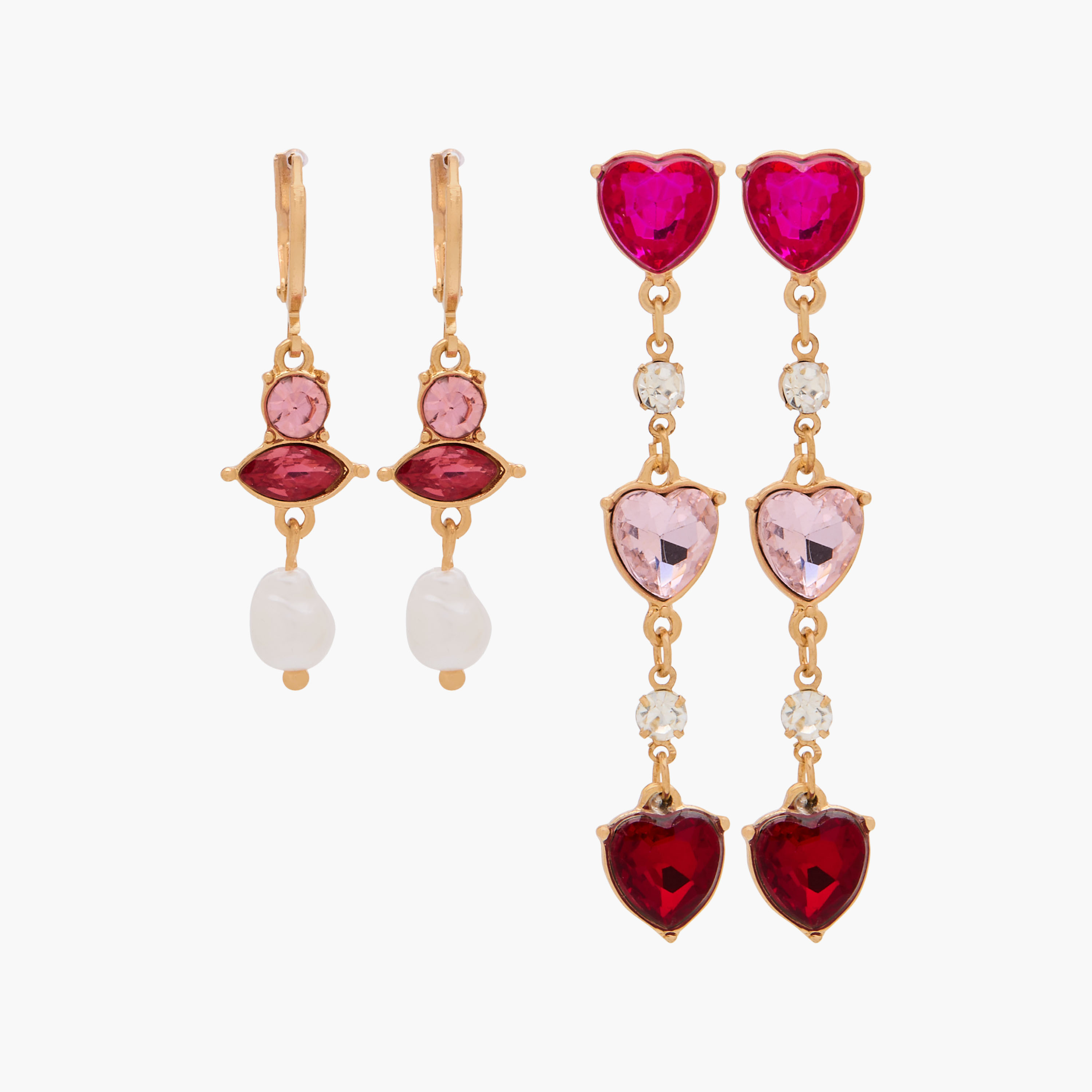 Pack of 2 Metal Embellished Drop Earrings-women-watchesandjewellery-jewellery-earrings-image-1