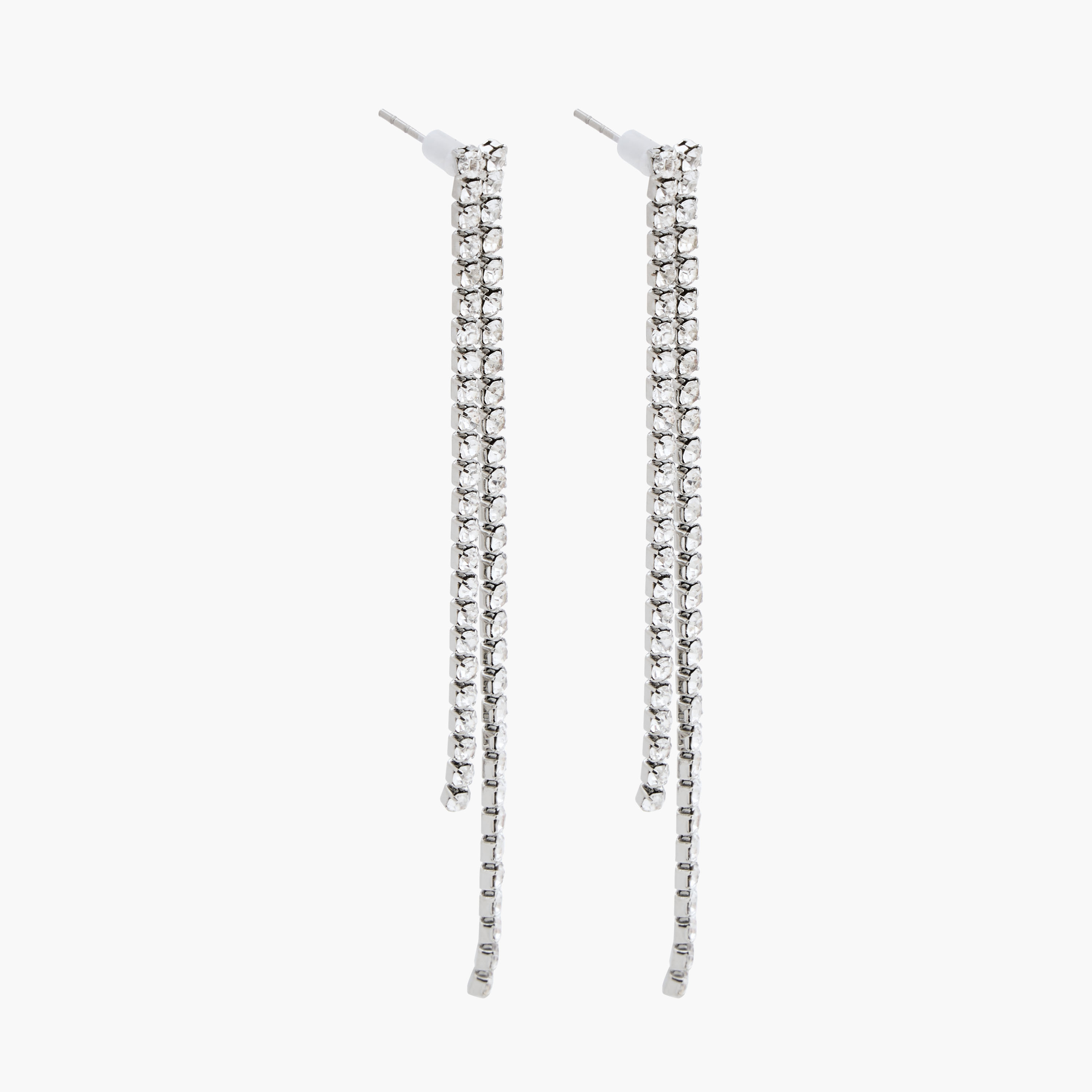 Pack of 2 Silver Tone Stone Embellished Earrings with Pushback Closure-women-watchesandjewellery-jewellery-earrings-image-2
