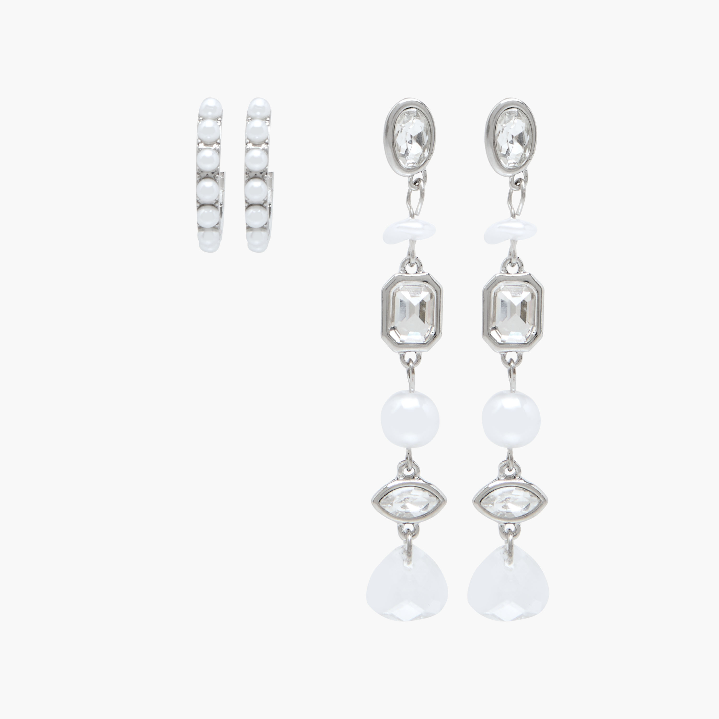 حلقان مزينة بمكبس إغلاق - عبوة من زوجين-women-watchesandjewellery-jewellery-earrings-image-1